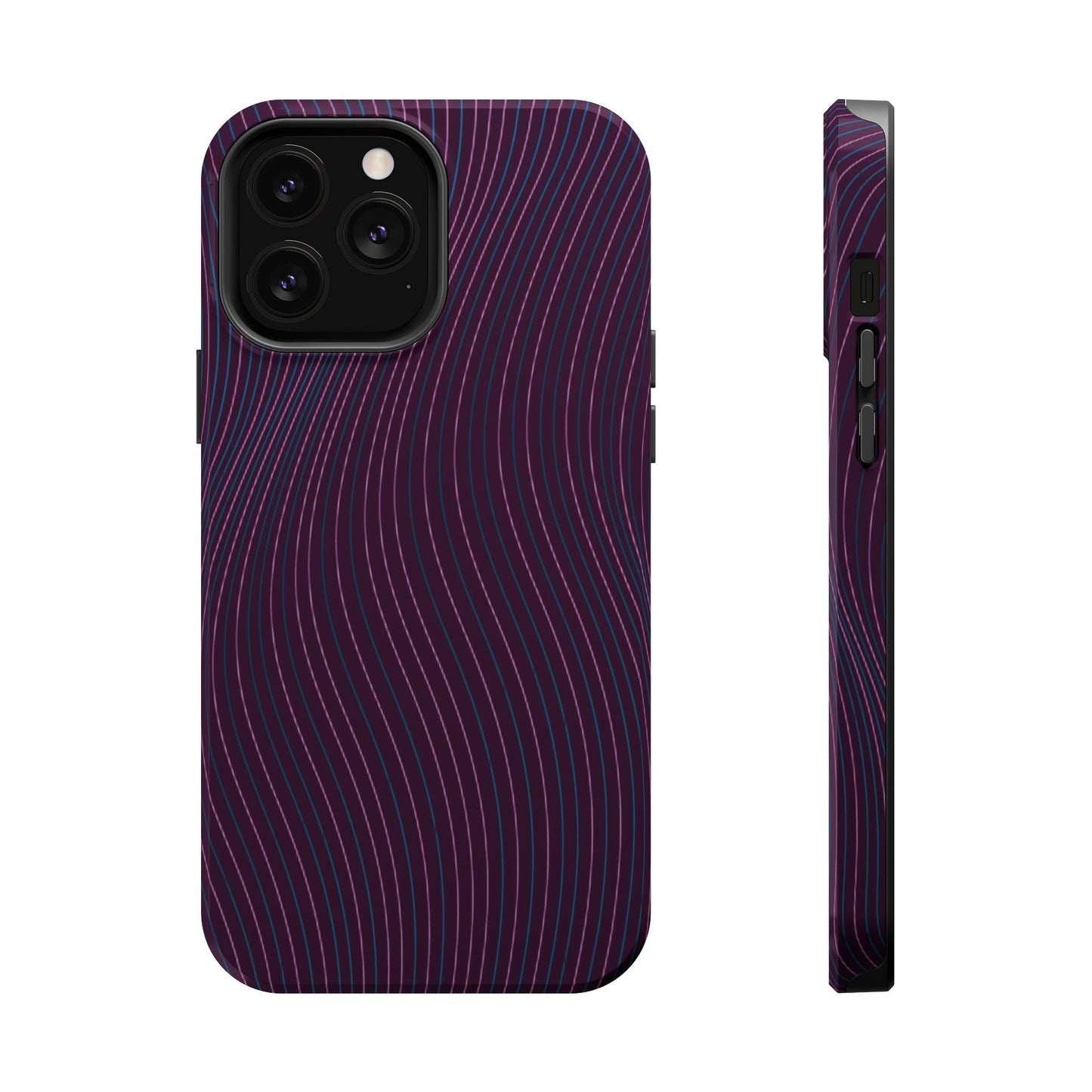 Purple Line Pattern Design - Iphone Magnetic Tough Case