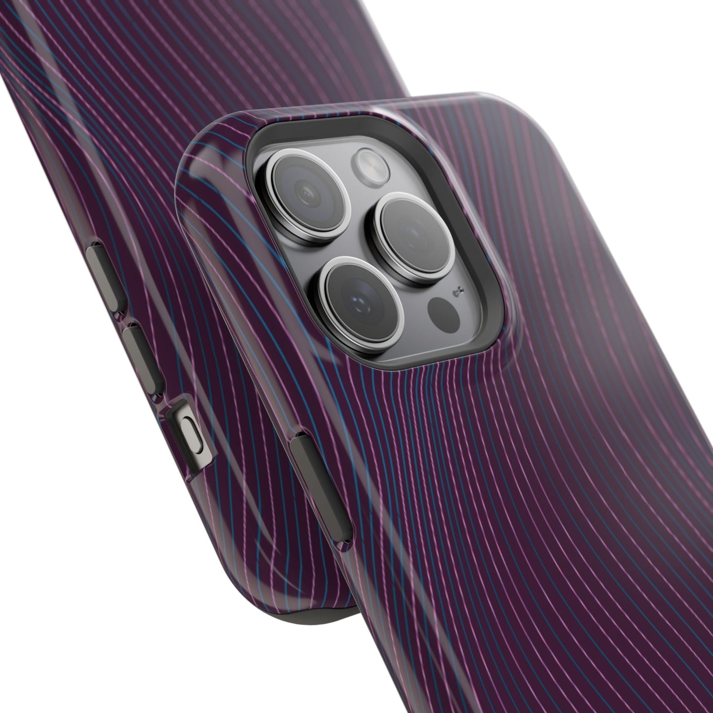 Purple Line Pattern Design - Iphone Magnetic Tough Case