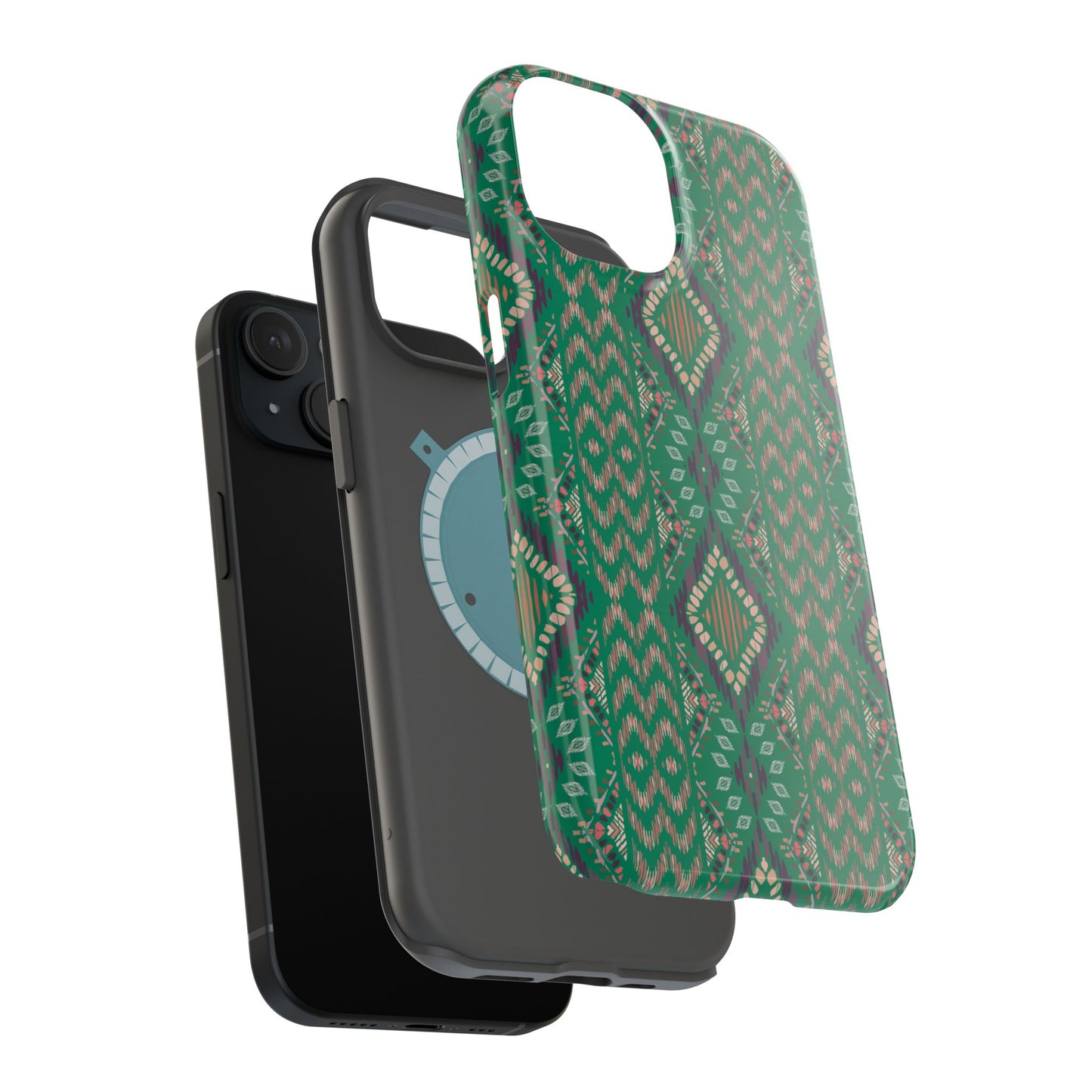 Emerald Green Geometric Design Iphone Magnetic Tough Case