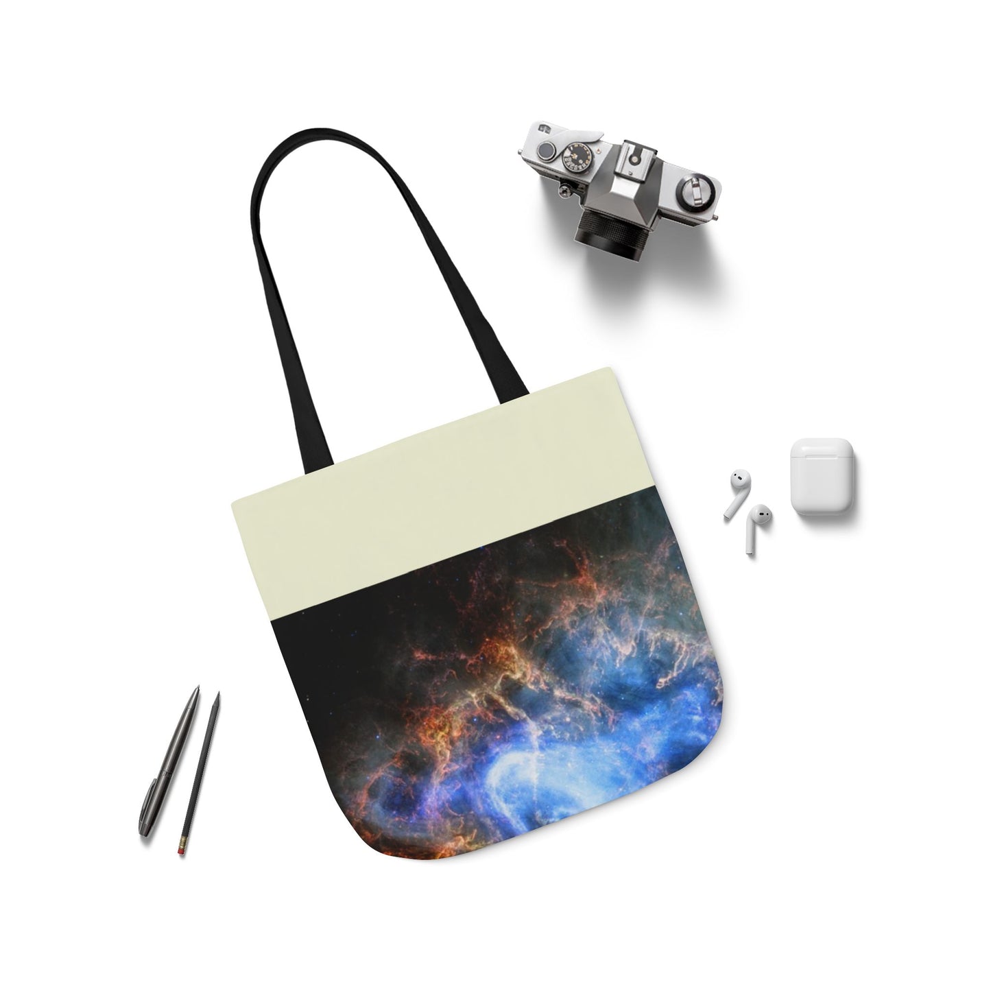 Crab Nebula Canvas Tote Bag, 3-Color Straps