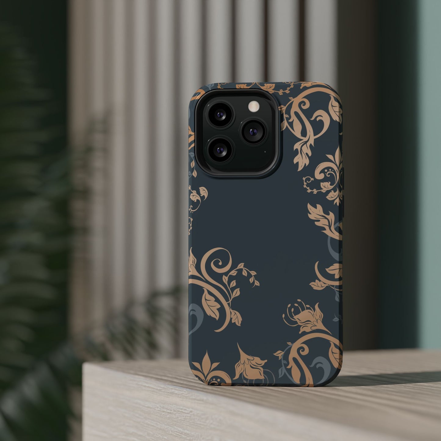Gold flowers Iphone Magnetic Tough Cases
