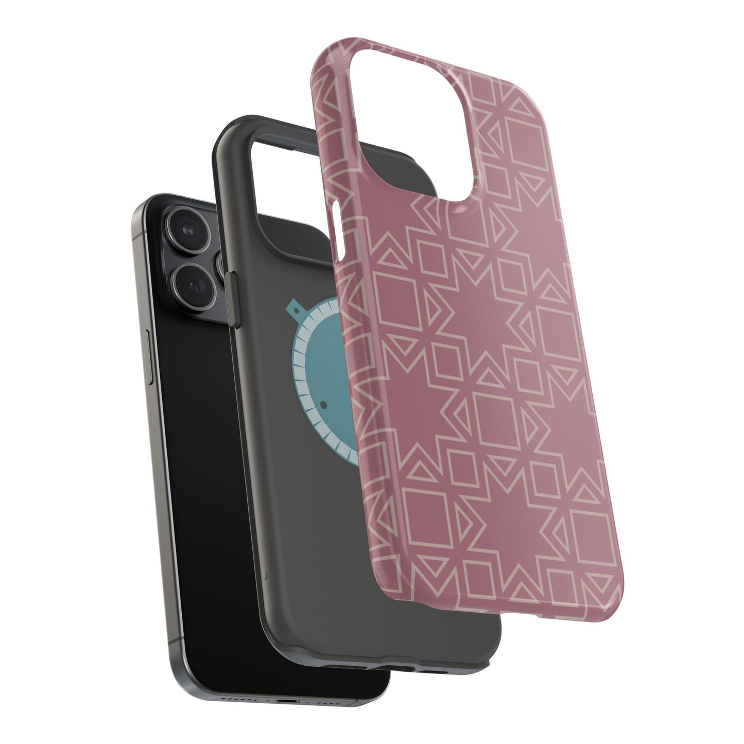 Pink Star ⭐️ Geometric Design - Iphone Magnetic Tough Case