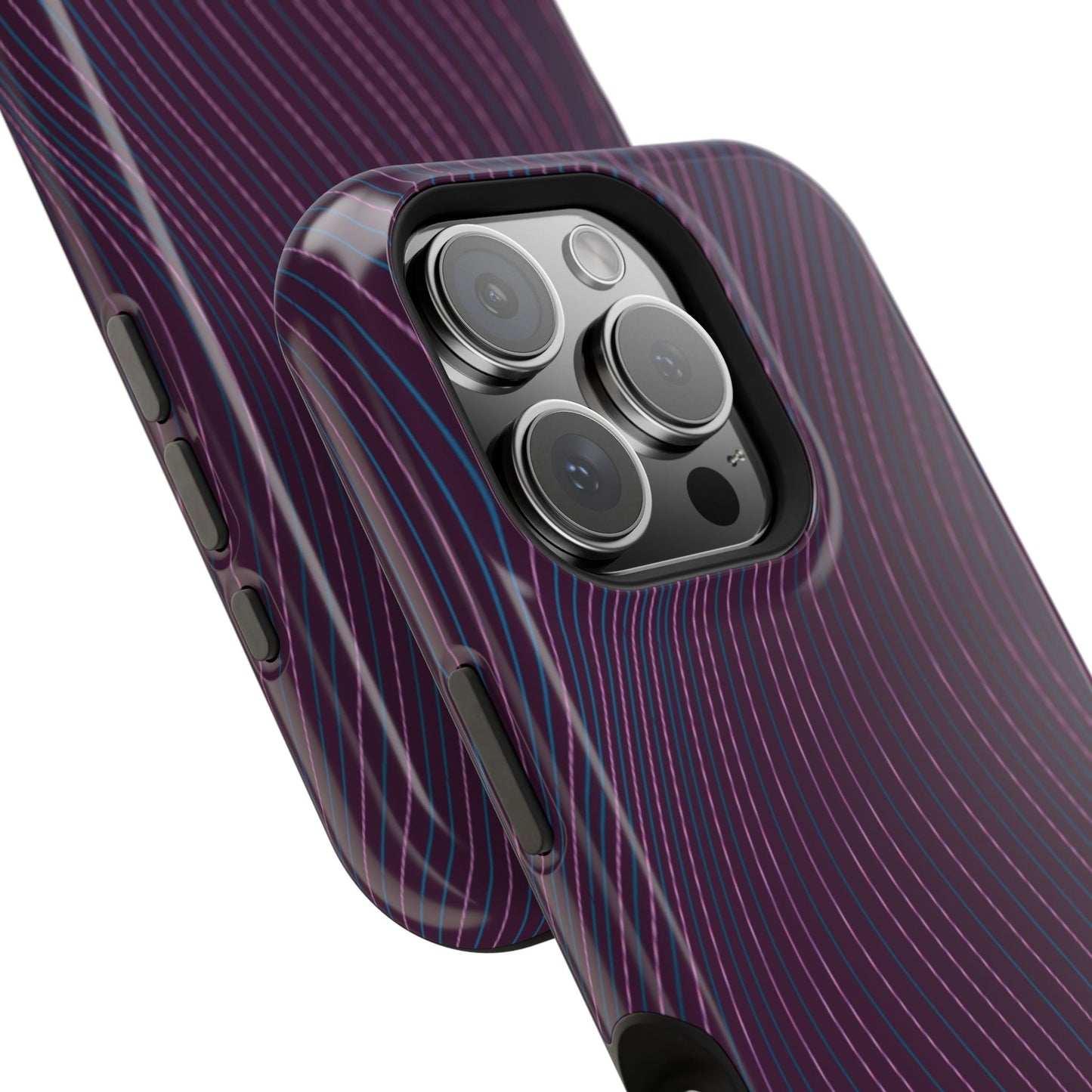 Purple Line Pattern Design - Iphone Magnetic Tough Case