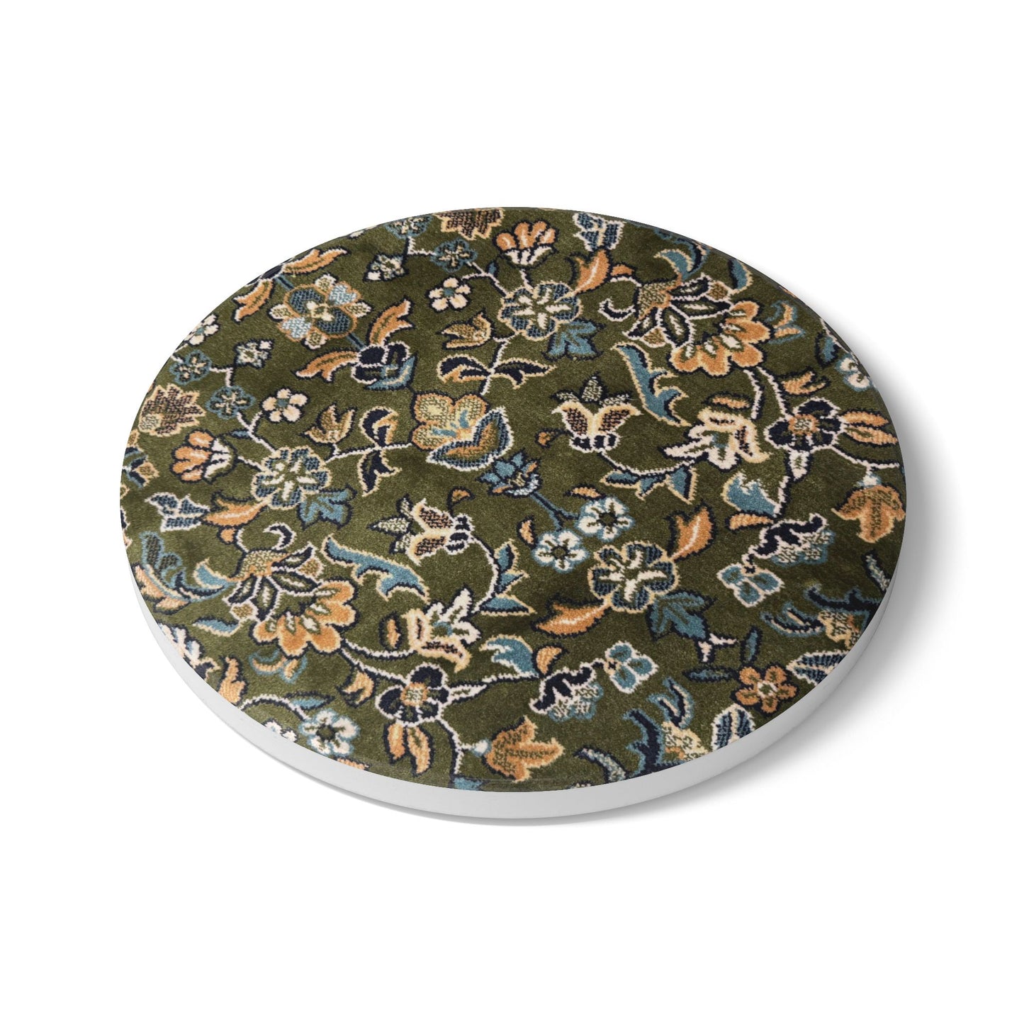 Rawdah Pattern Ceramic Coaster, Stylish Drinkware, Home Decor, Gift for Housewarming, Coffee Table Accessory