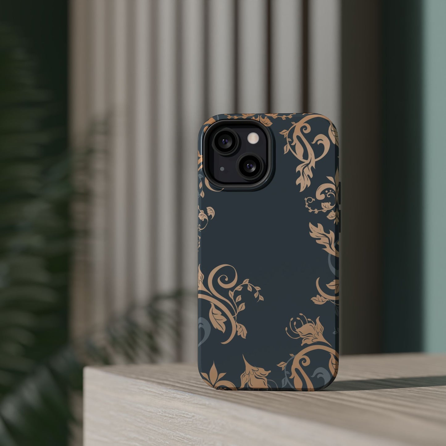 Gold flowers Iphone Magnetic Tough Cases