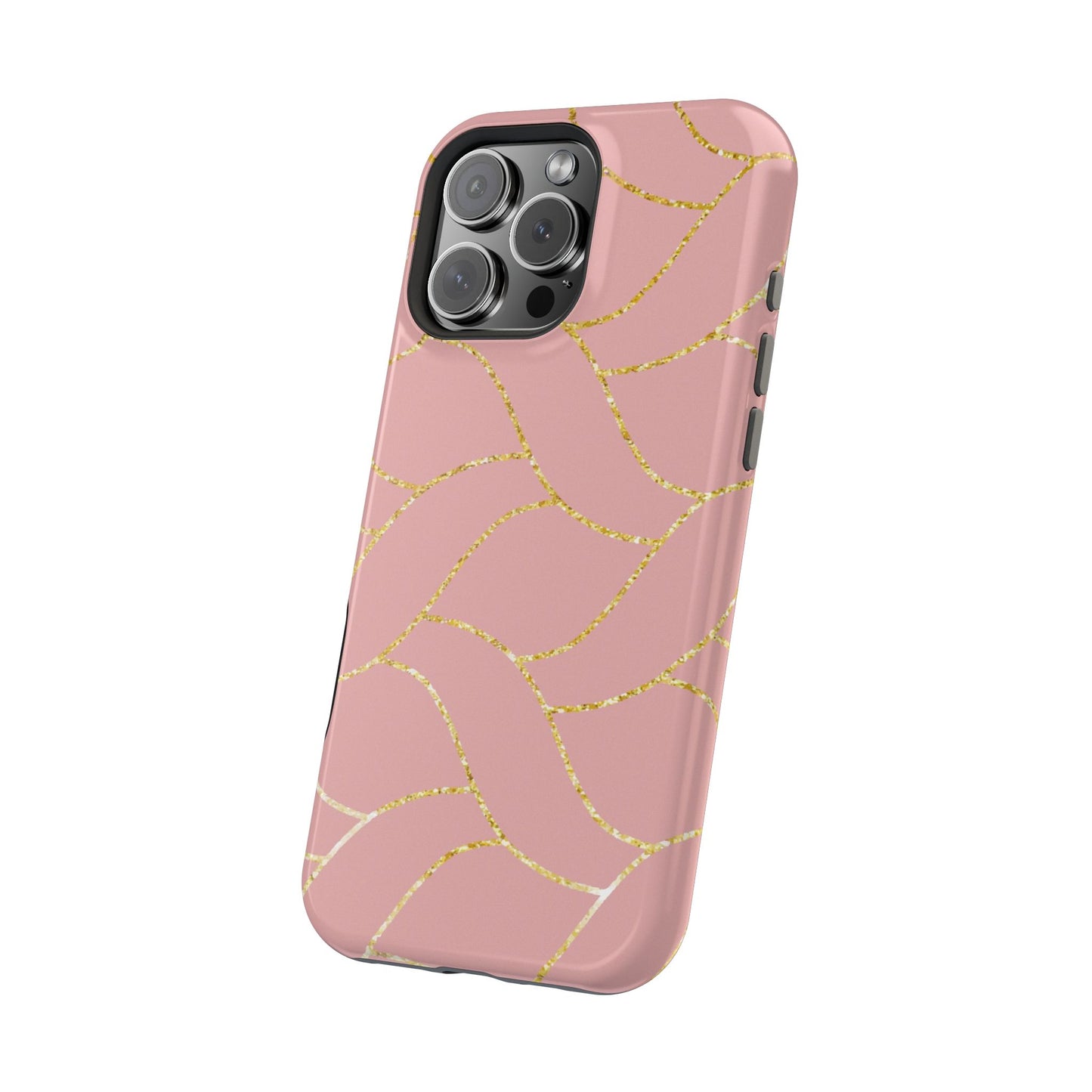Pink and Gold Geometric Design - Iphone Magnetic Tough Case