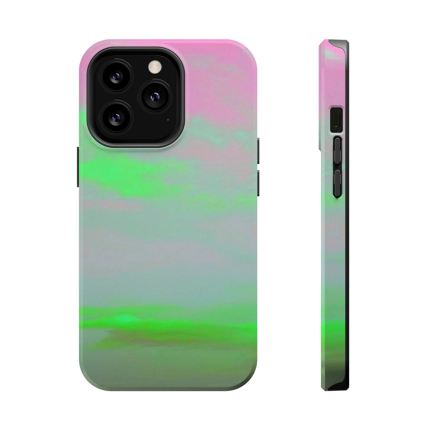 Green and pink sky Design - Iphone Magnetic Tough Case