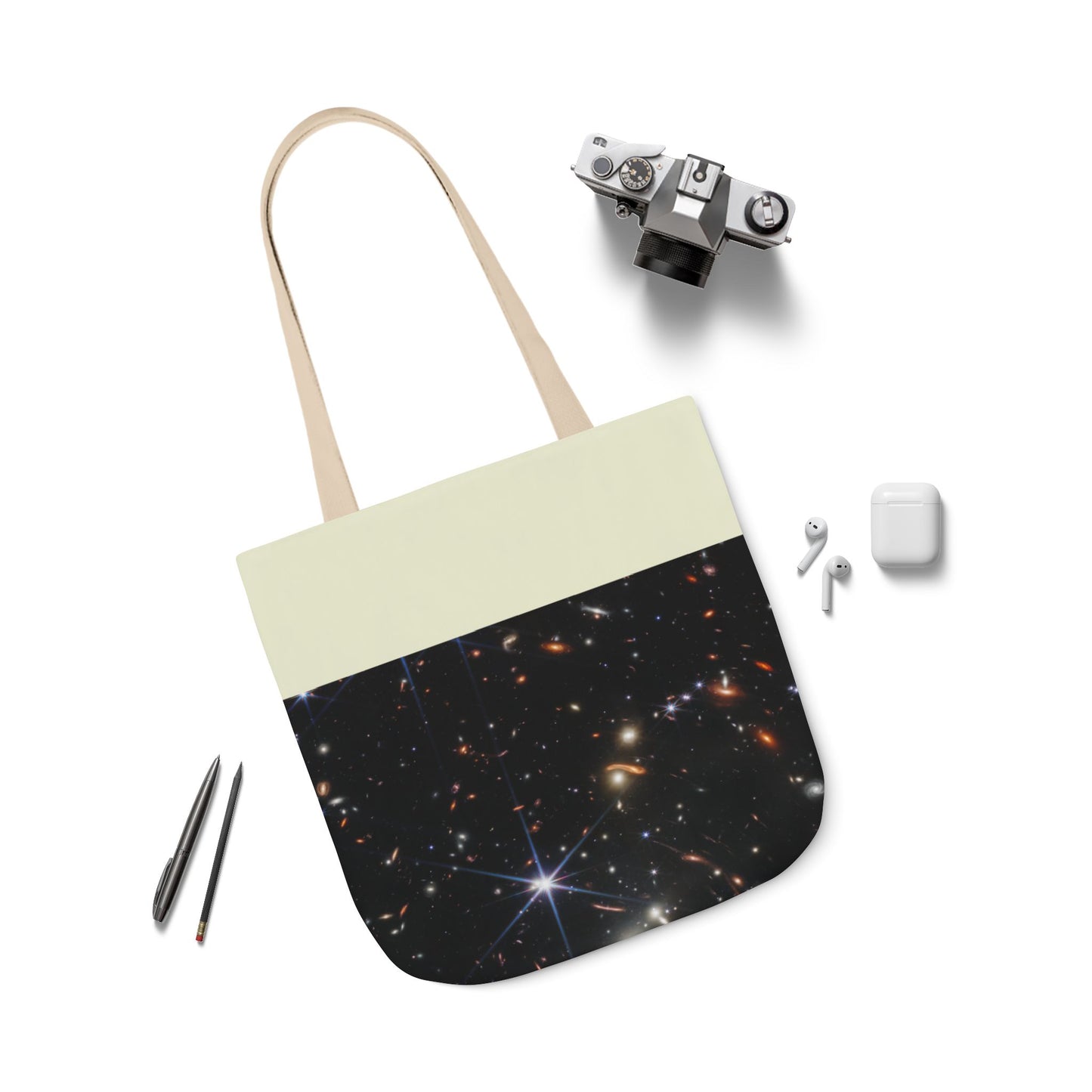 Deep Space Early Universe Canvas Tote Bag, 3-Color Straps