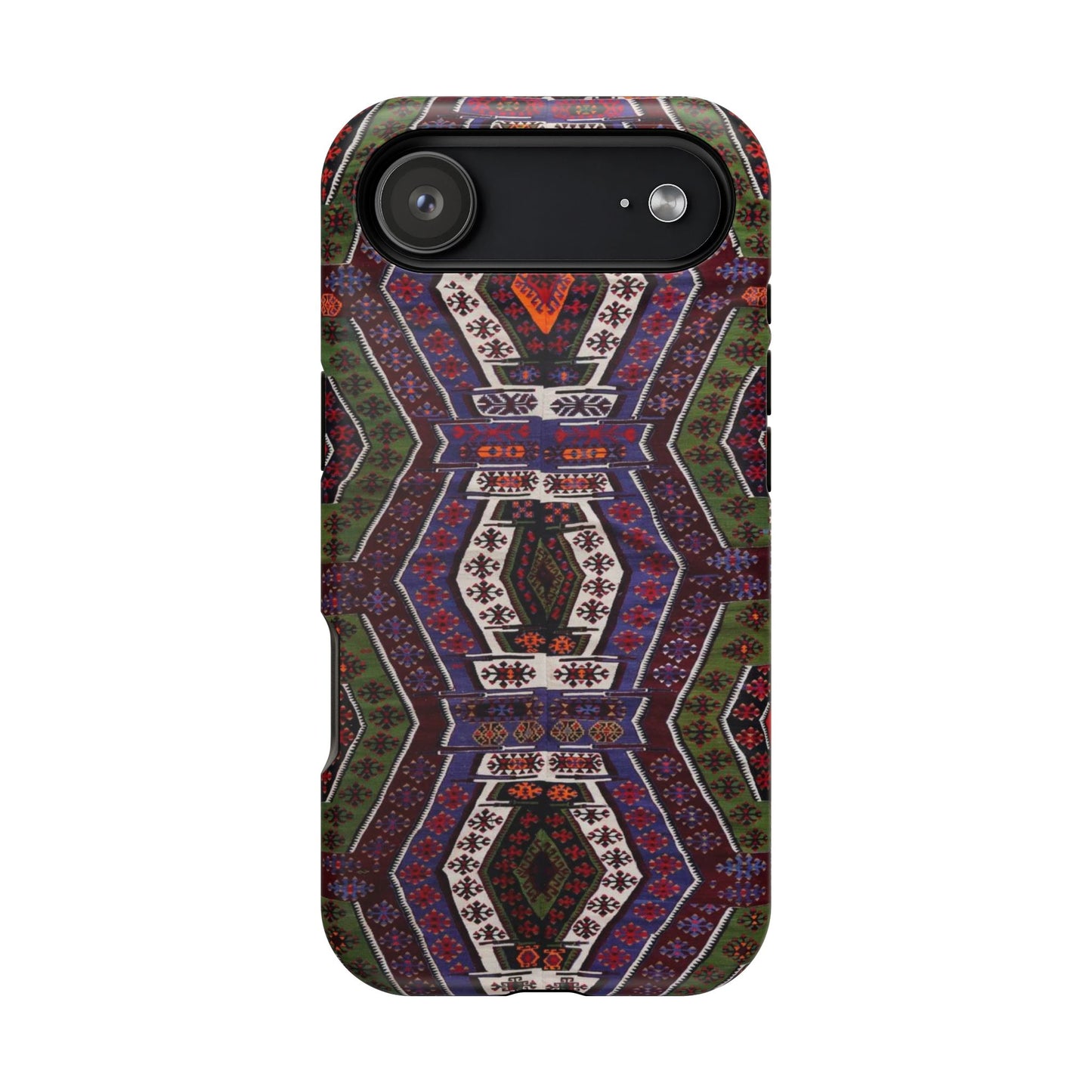 Purple and Green Geometric Design - Iphone Magnetic Tough Case