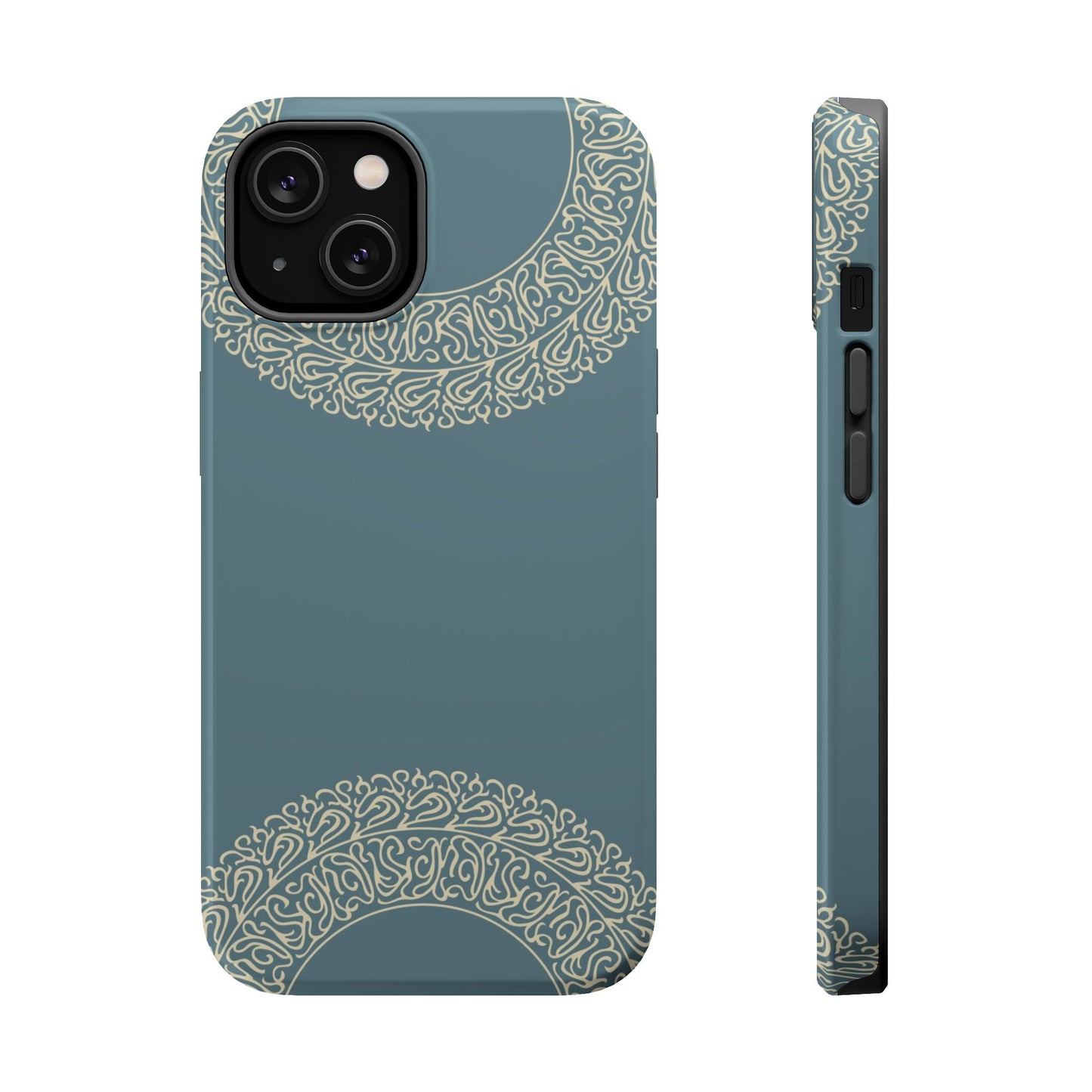 Beige geometric circle Design - Iphone Magnetic Tough Case