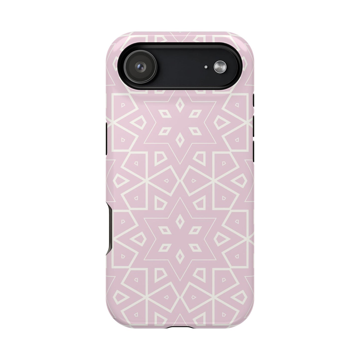 Pink and White Geometric Design Iphone Magnetic Tough Case