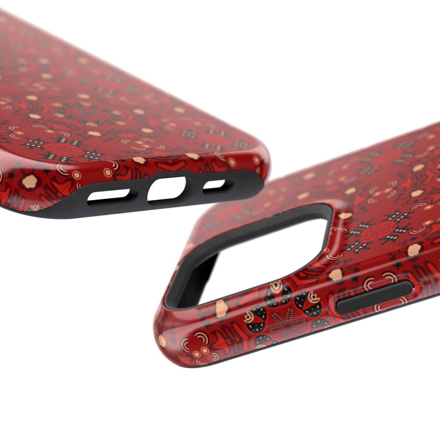 Red geometric Design - Iphone Magnetic Tough Case