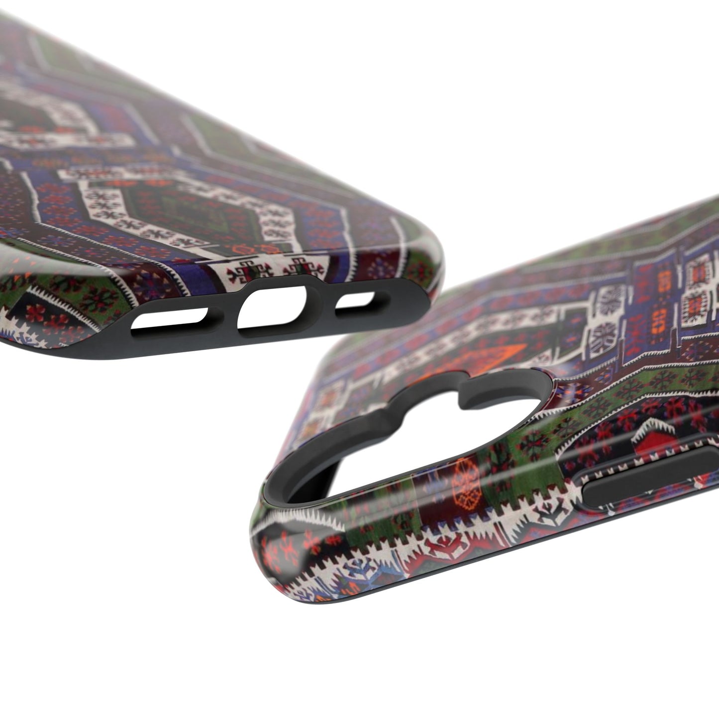 Purple and Green Geometric Design - Iphone Magnetic Tough Case