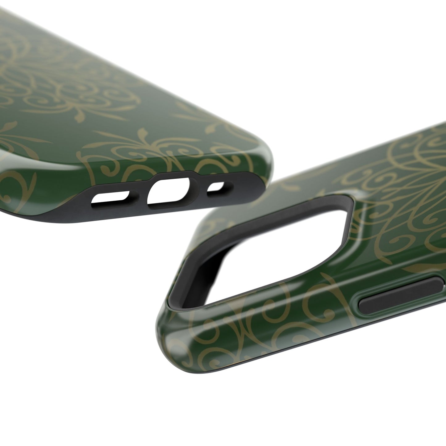 Gold and Green Flowery Design - Iphone Magnetic Tough Case