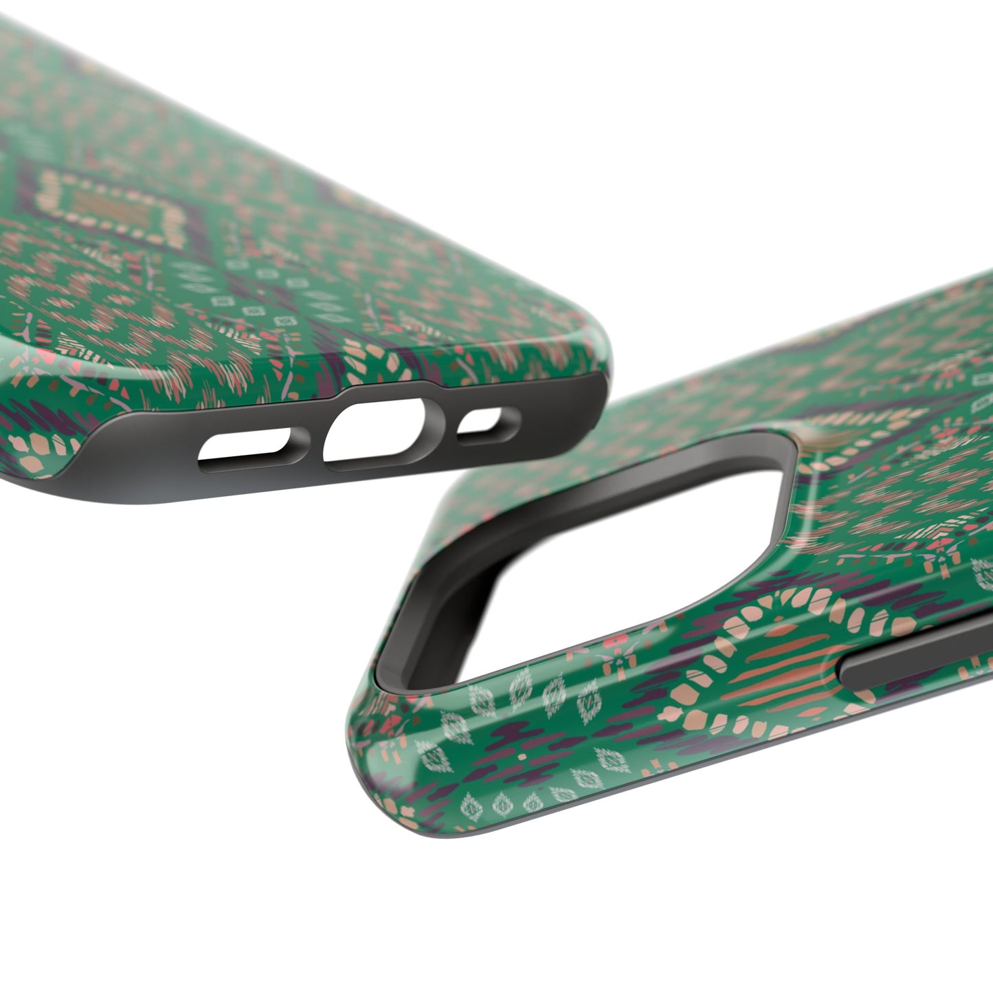 Emerald Green Geometric Design Iphone Magnetic Tough Case