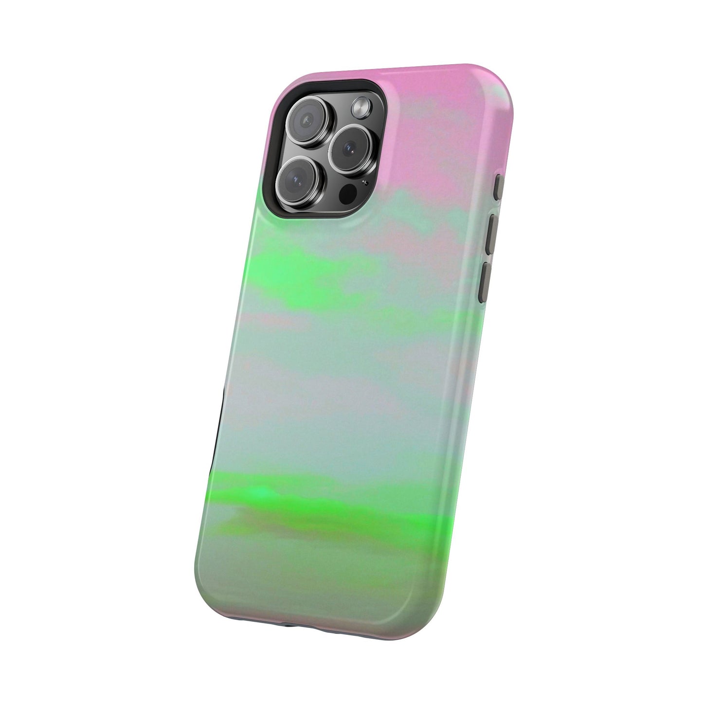 Green and pink sky Design - Iphone Magnetic Tough Case