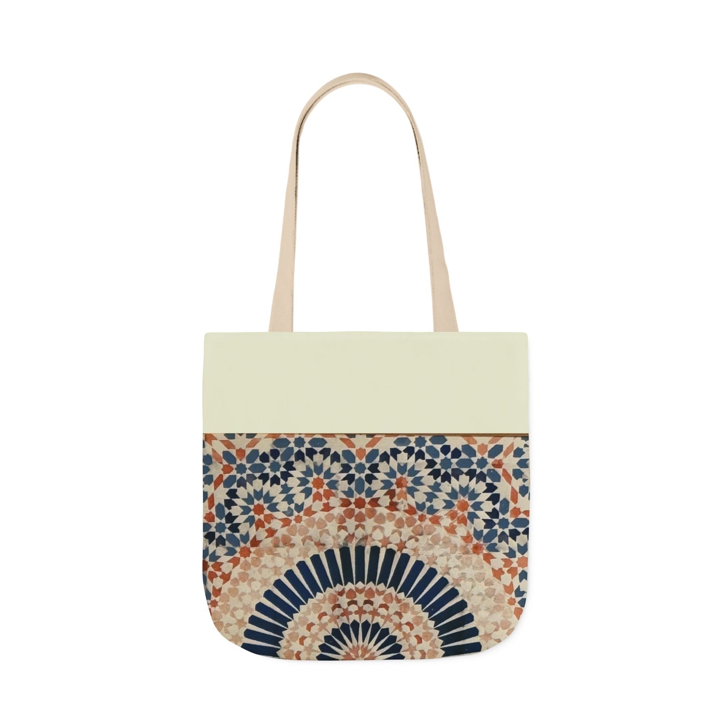 Moroccan Design Tote Bag, 3-Color Straps