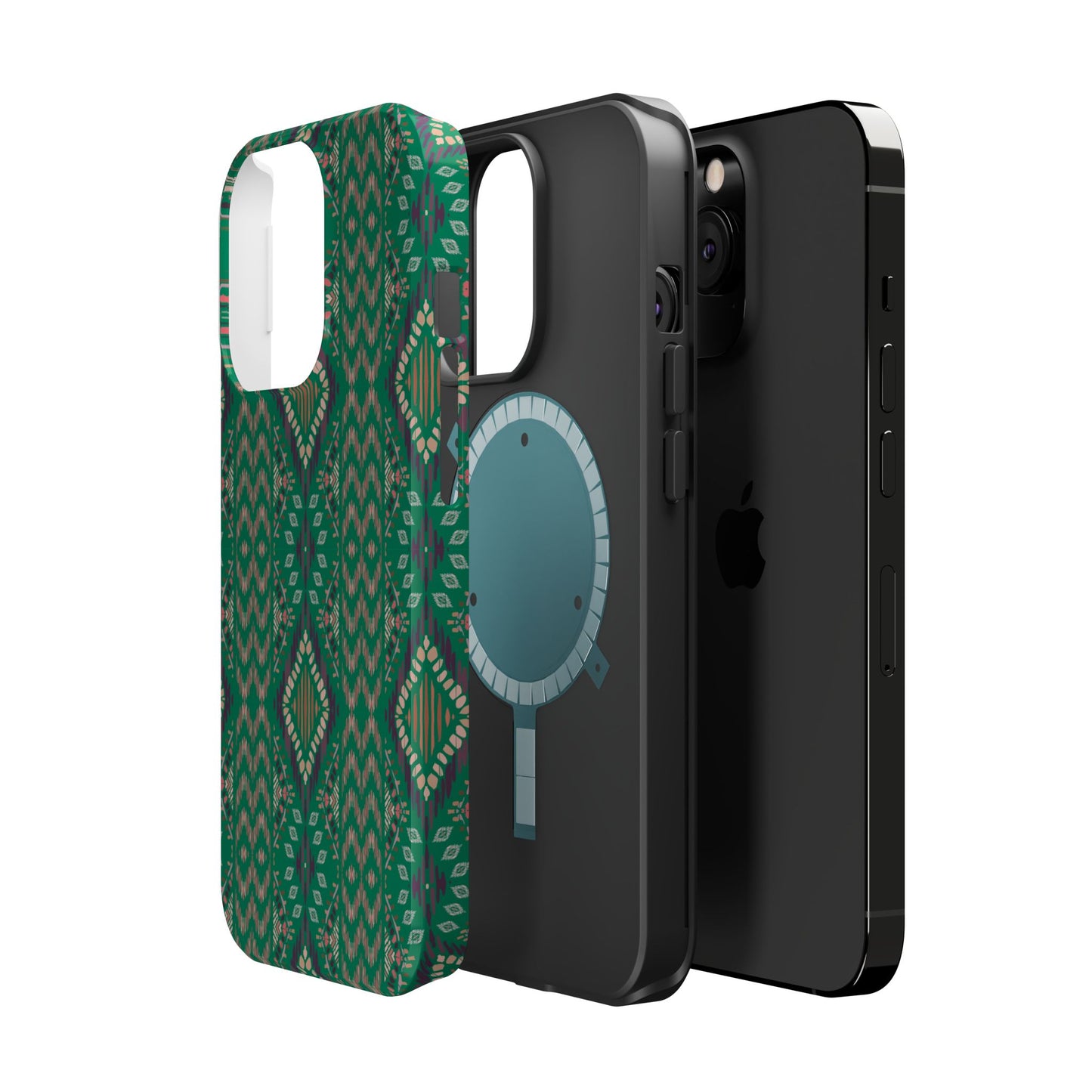 Emerald Green Geometric Design Iphone Magnetic Tough Case