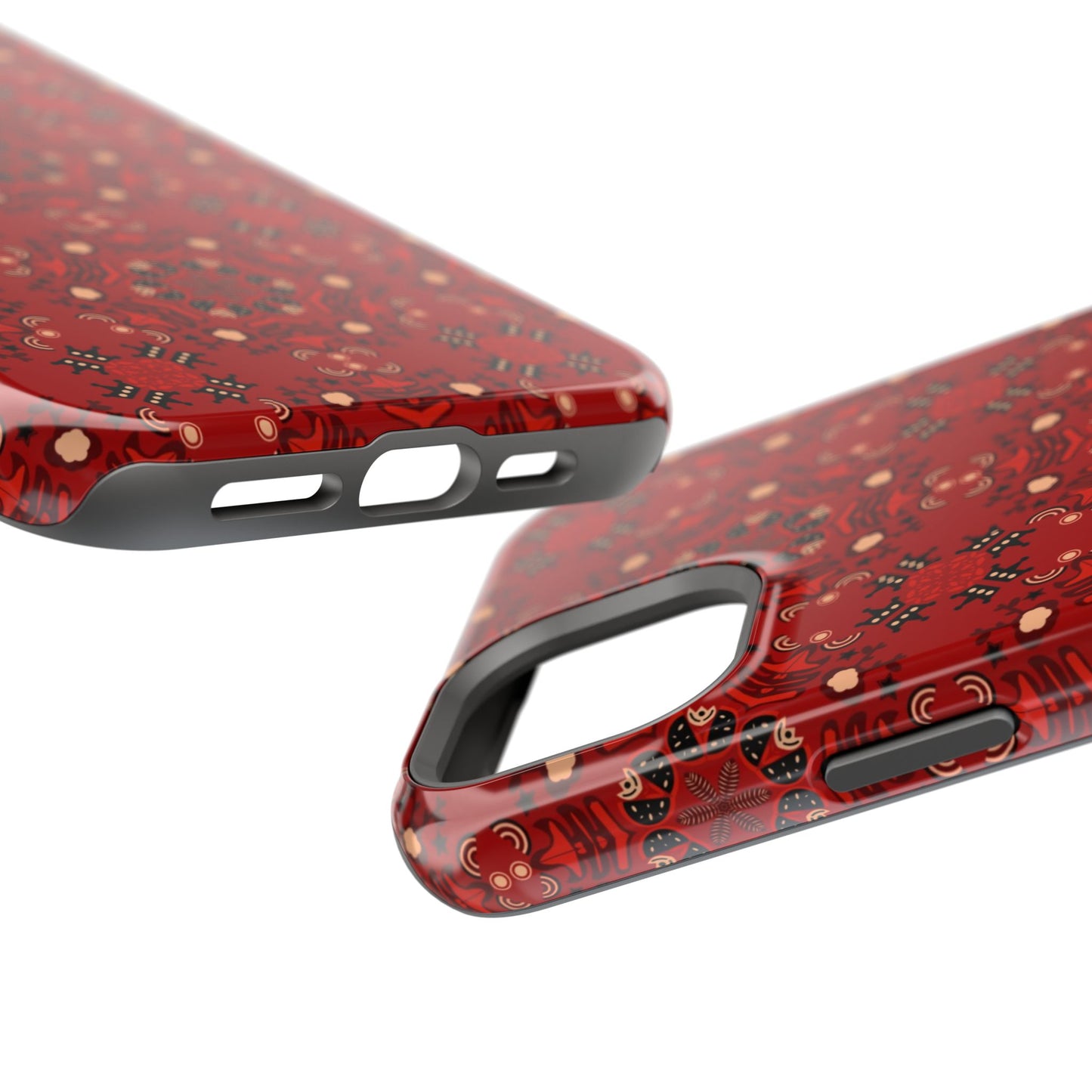 Red geometric Design - Iphone Magnetic Tough Case
