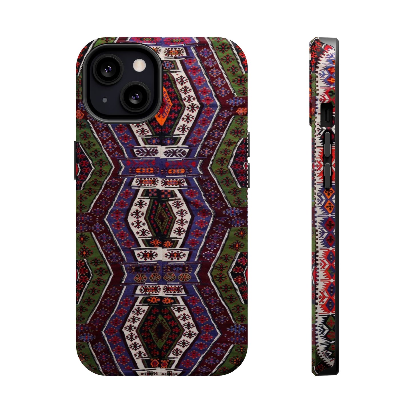 Purple and Green Geometric Design - Iphone Magnetic Tough Case