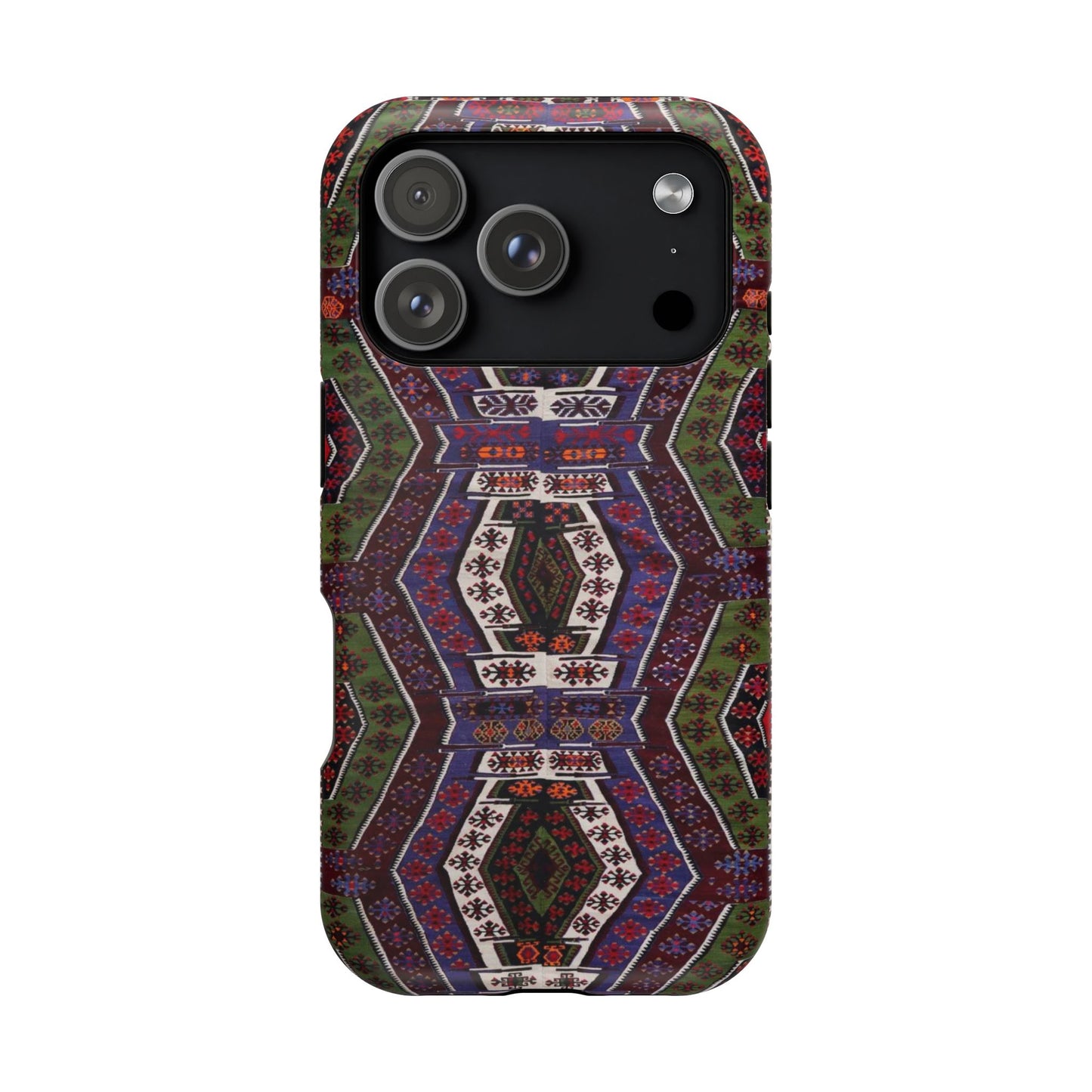 Purple and Green Geometric Design - Iphone Magnetic Tough Case