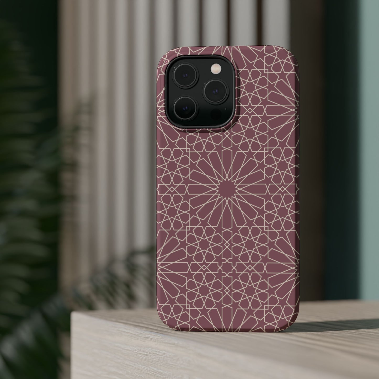 Pink Flower 🌸 Geometric Design Iphone Magnetic Tough Case
