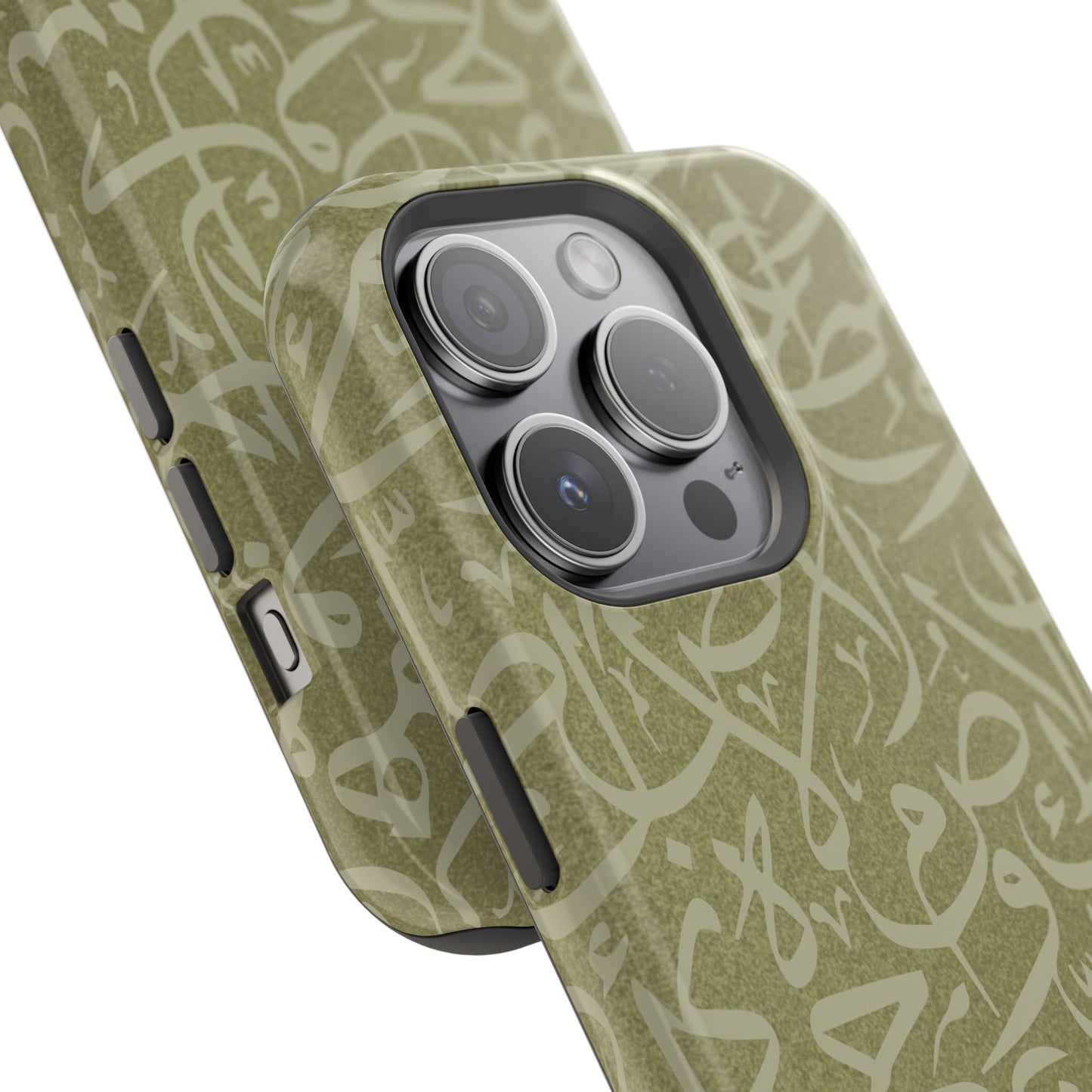 Olive Green Arabic Letters Calligraphy Iphone Magnetic Tough Case