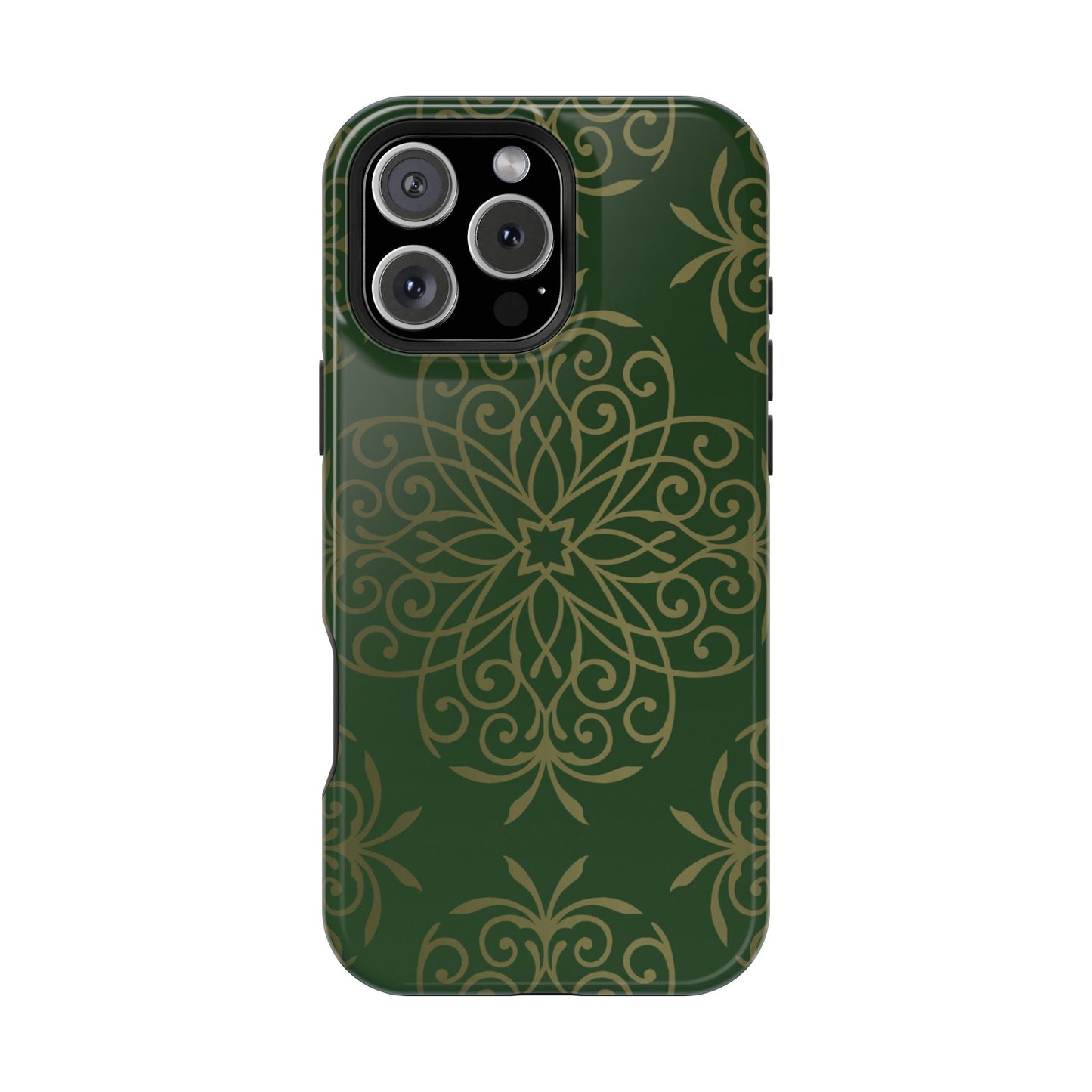 Gold and Green Flowery Design - Iphone Magnetic Tough Case