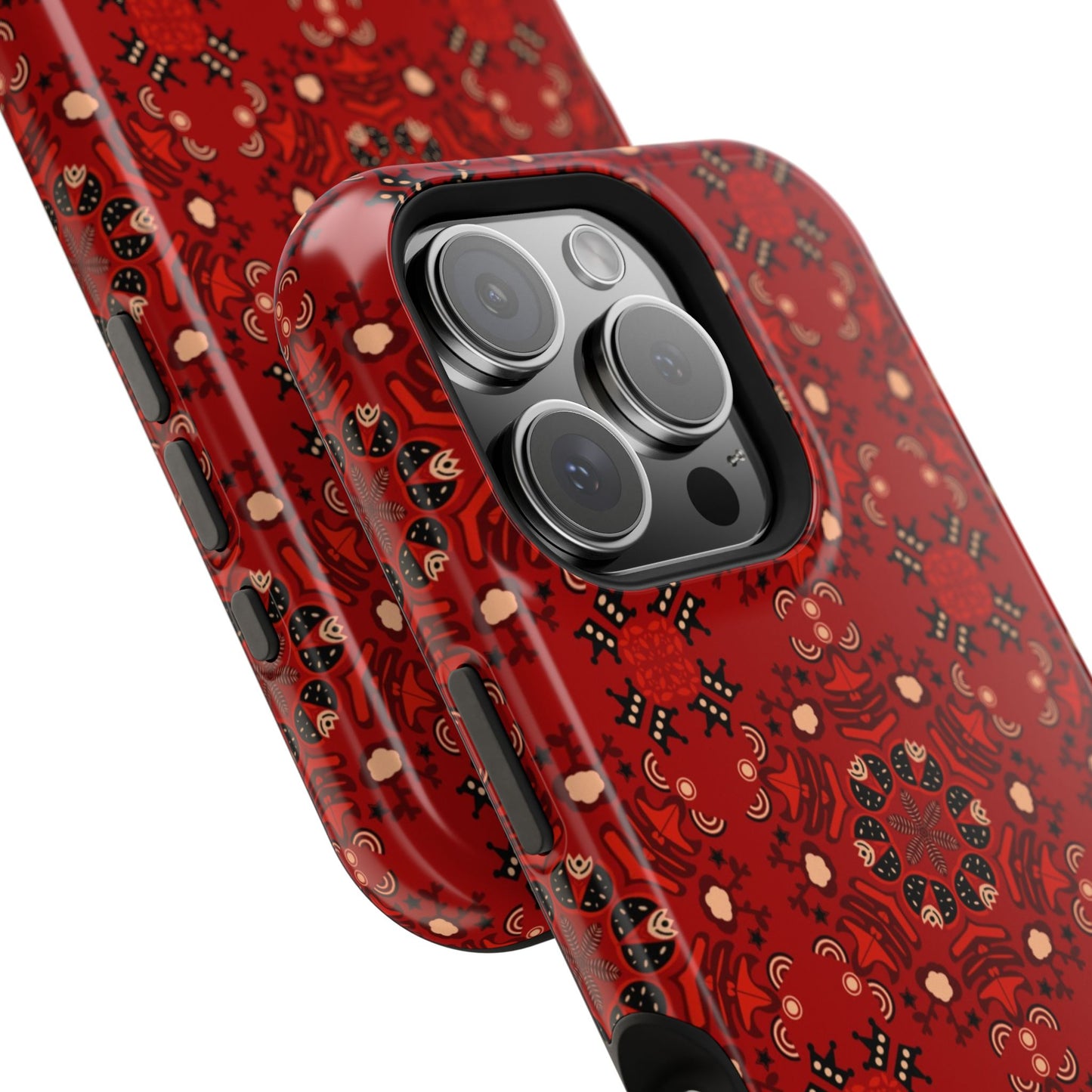 Red geometric Design - Iphone Magnetic Tough Case