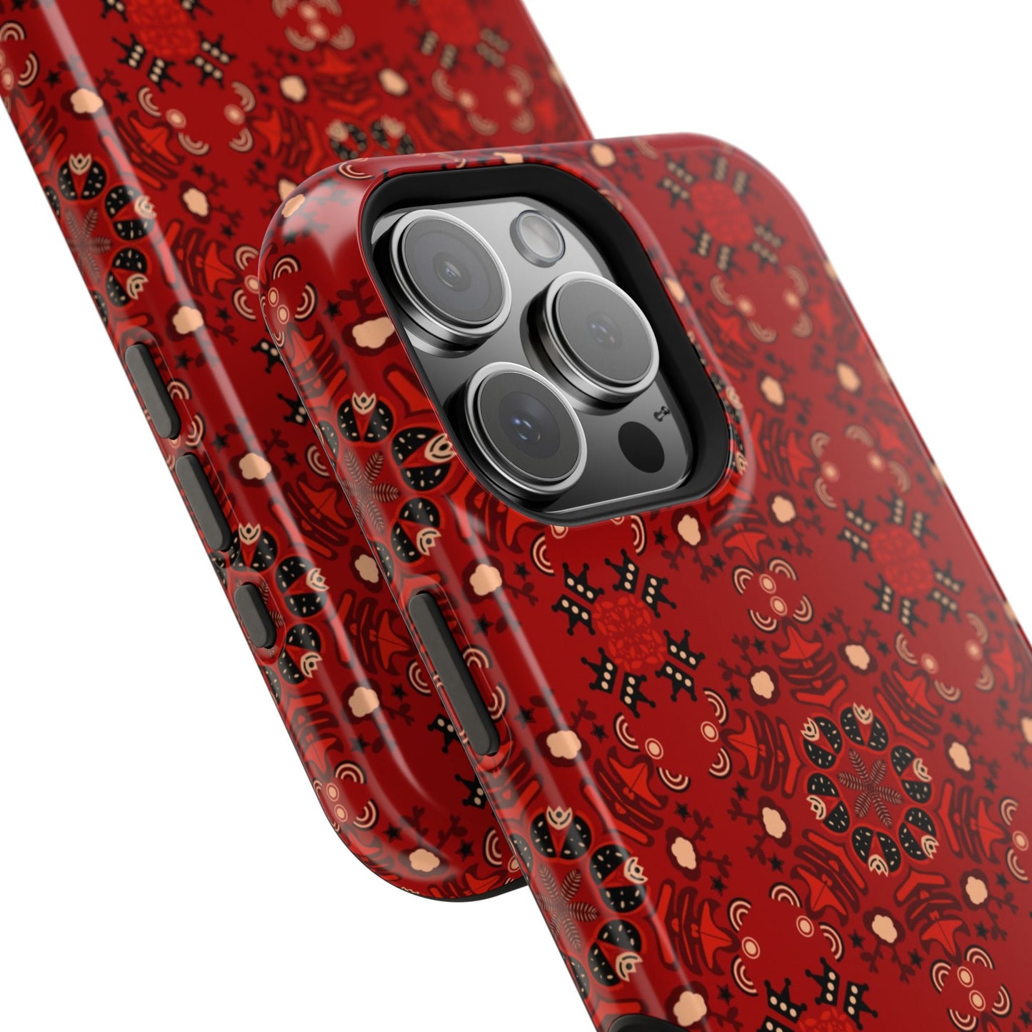 Red geometric Design - Iphone Magnetic Tough Case