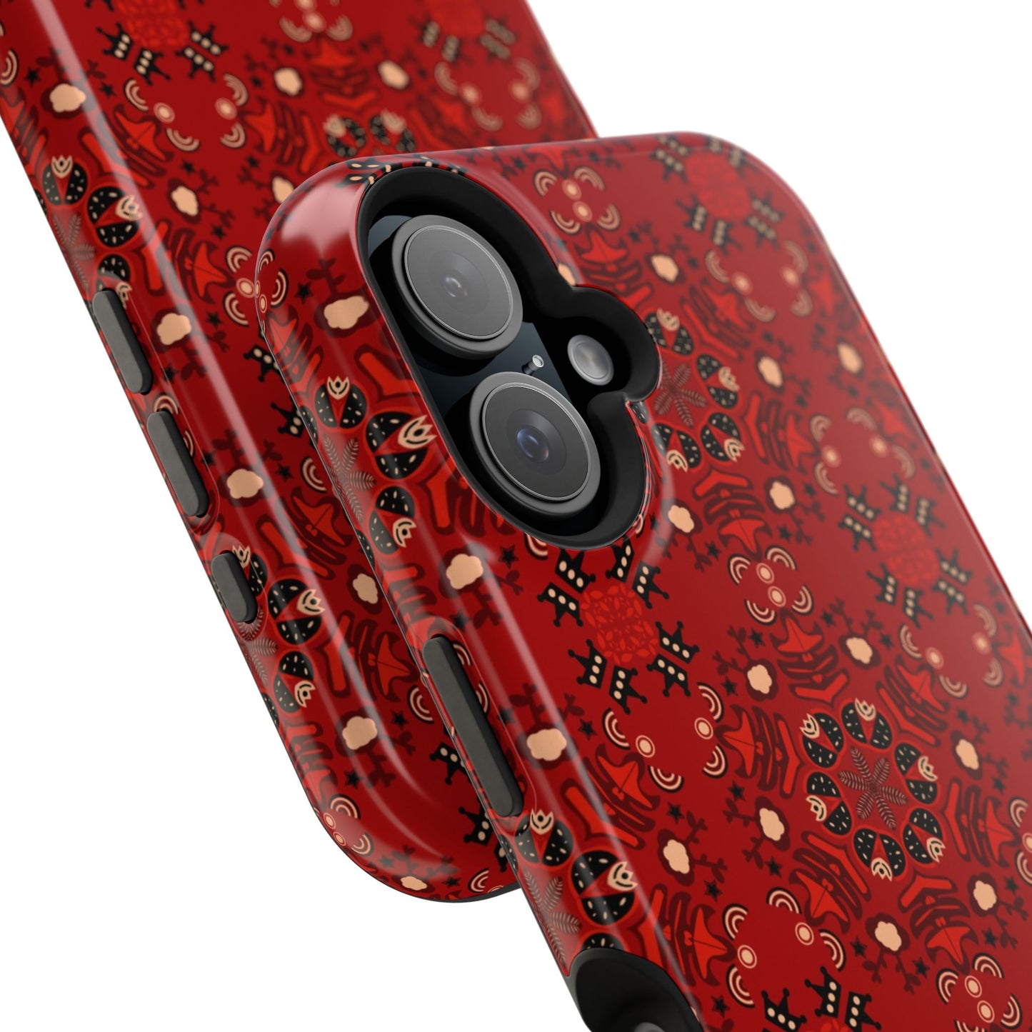 Red geometric Design - Iphone Magnetic Tough Case