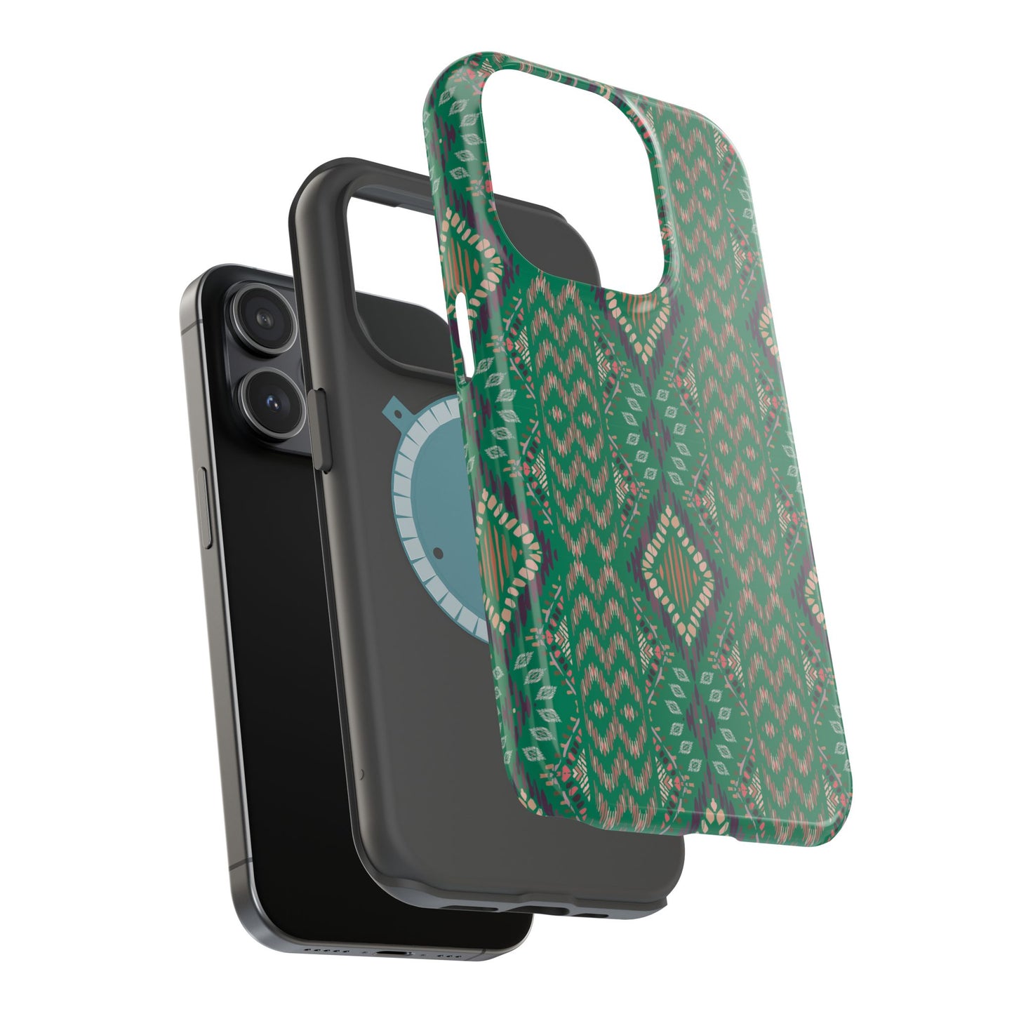Emerald Green Geometric Design Iphone Magnetic Tough Case
