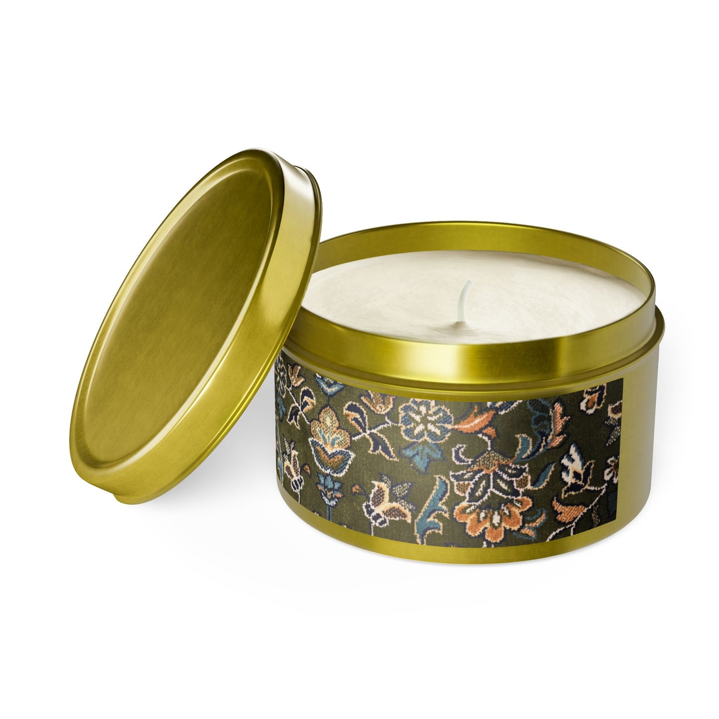 Rawdah Golden Tin Candles | Elegant Home Fragrance | Decorative Candle Gifts for All Occasions | Relaxing Aromatherapy