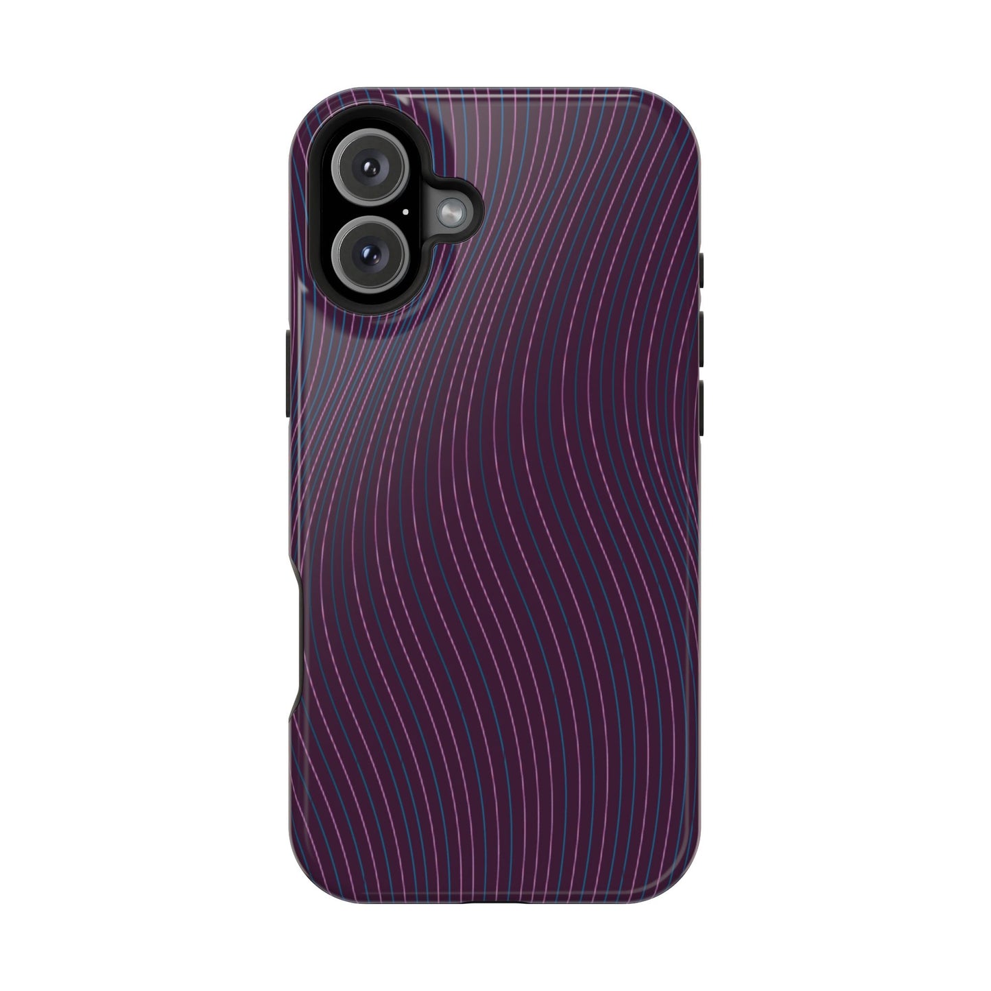 Purple Line Pattern Design - Iphone Magnetic Tough Case