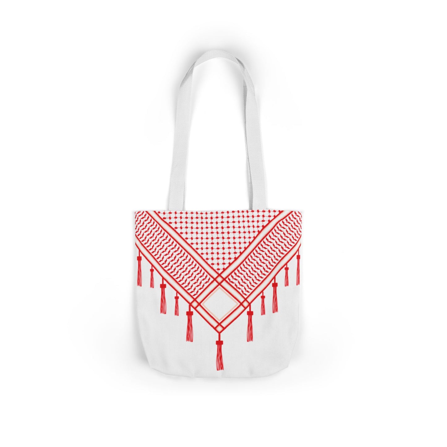 Red and White Shmagh Design Tote Bag