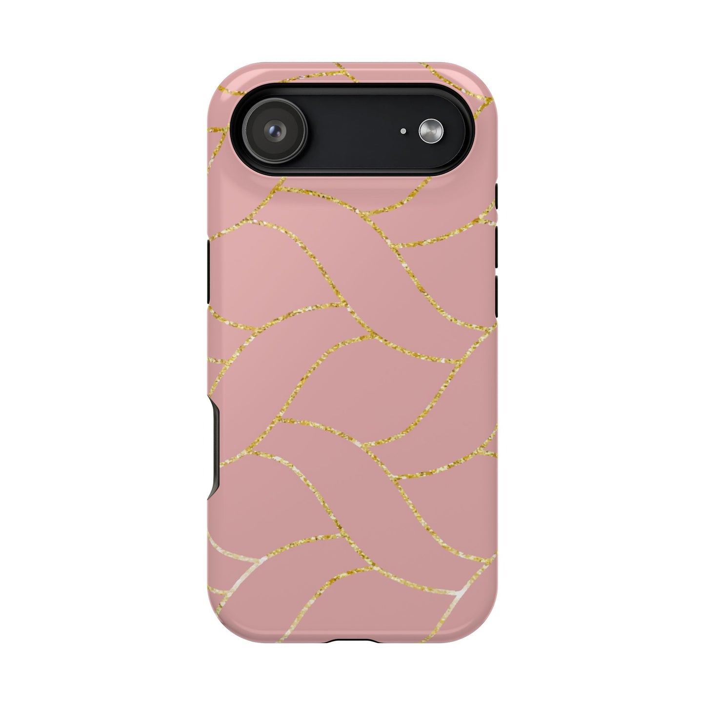 Pink and Gold Geometric Design - Iphone Magnetic Tough Case