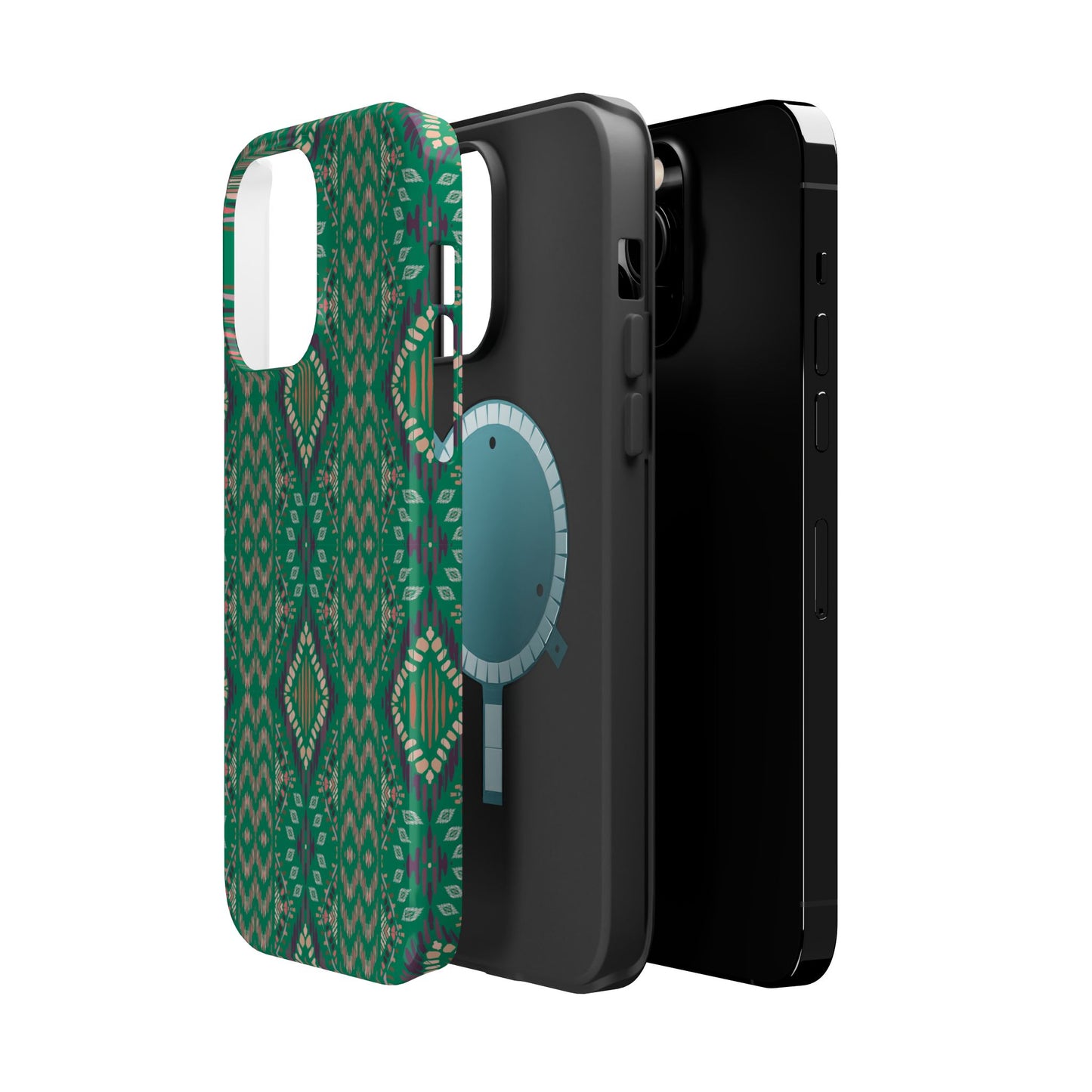 Emerald Green Geometric Design Iphone Magnetic Tough Case
