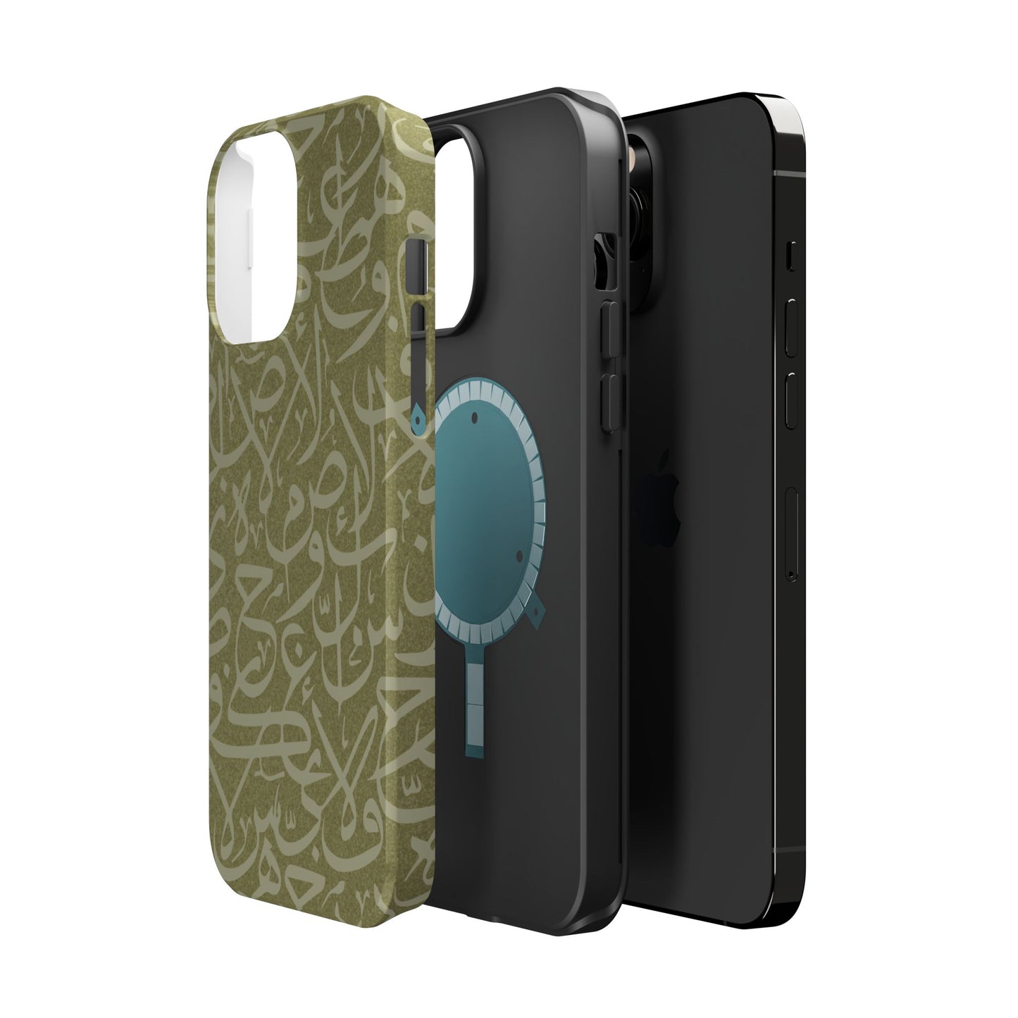 Olive Green Arabic Letters Calligraphy Iphone Magnetic Tough Case