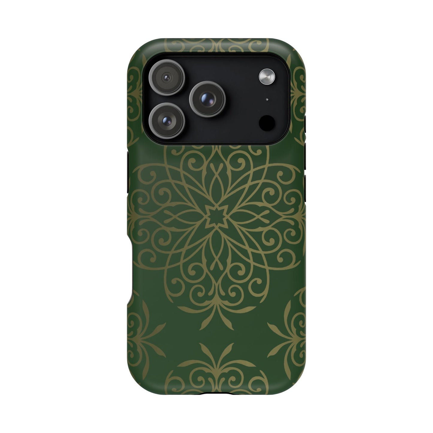 Gold and Green Flowery Design - Iphone Magnetic Tough Case