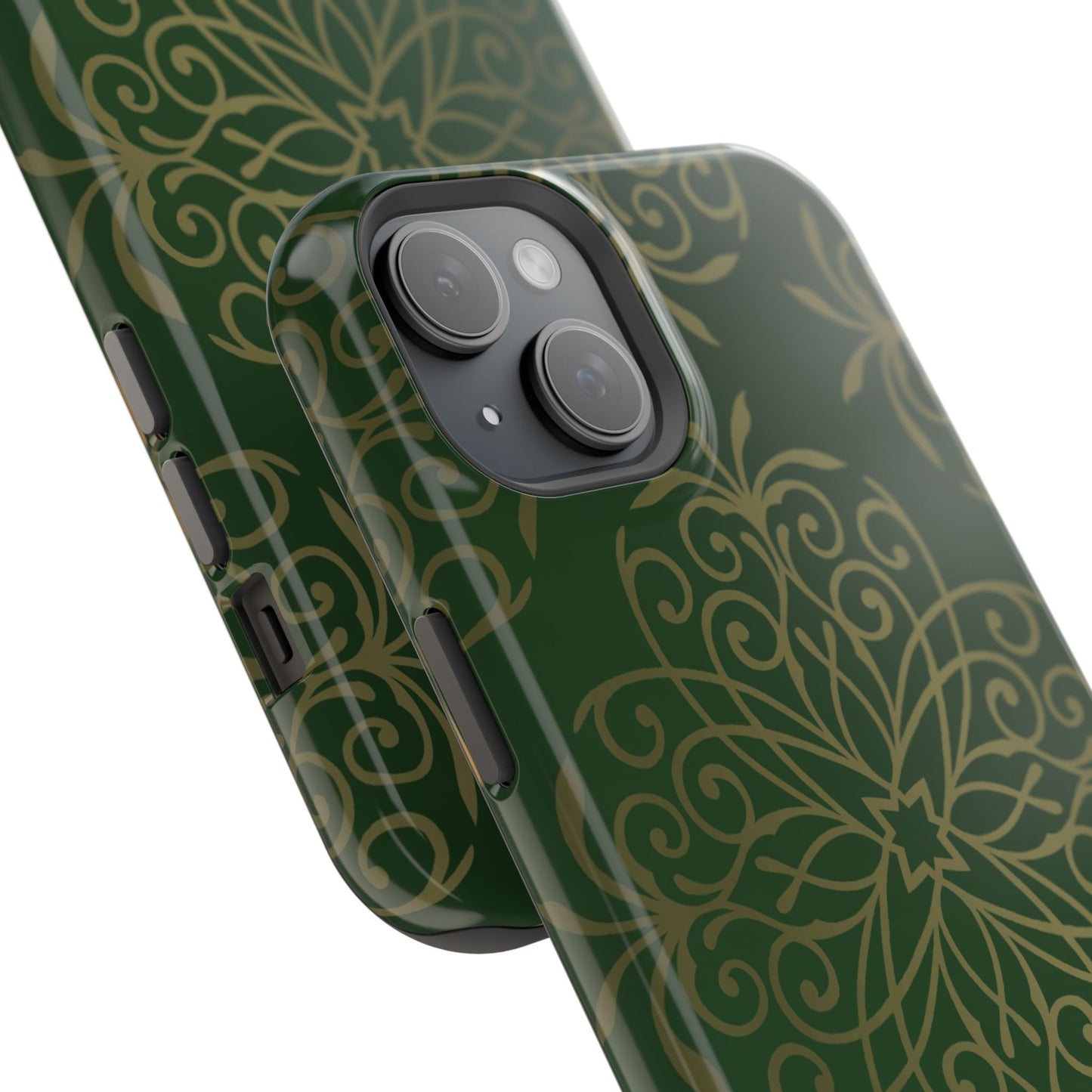Gold and Green Flowery Design - Iphone Magnetic Tough Case