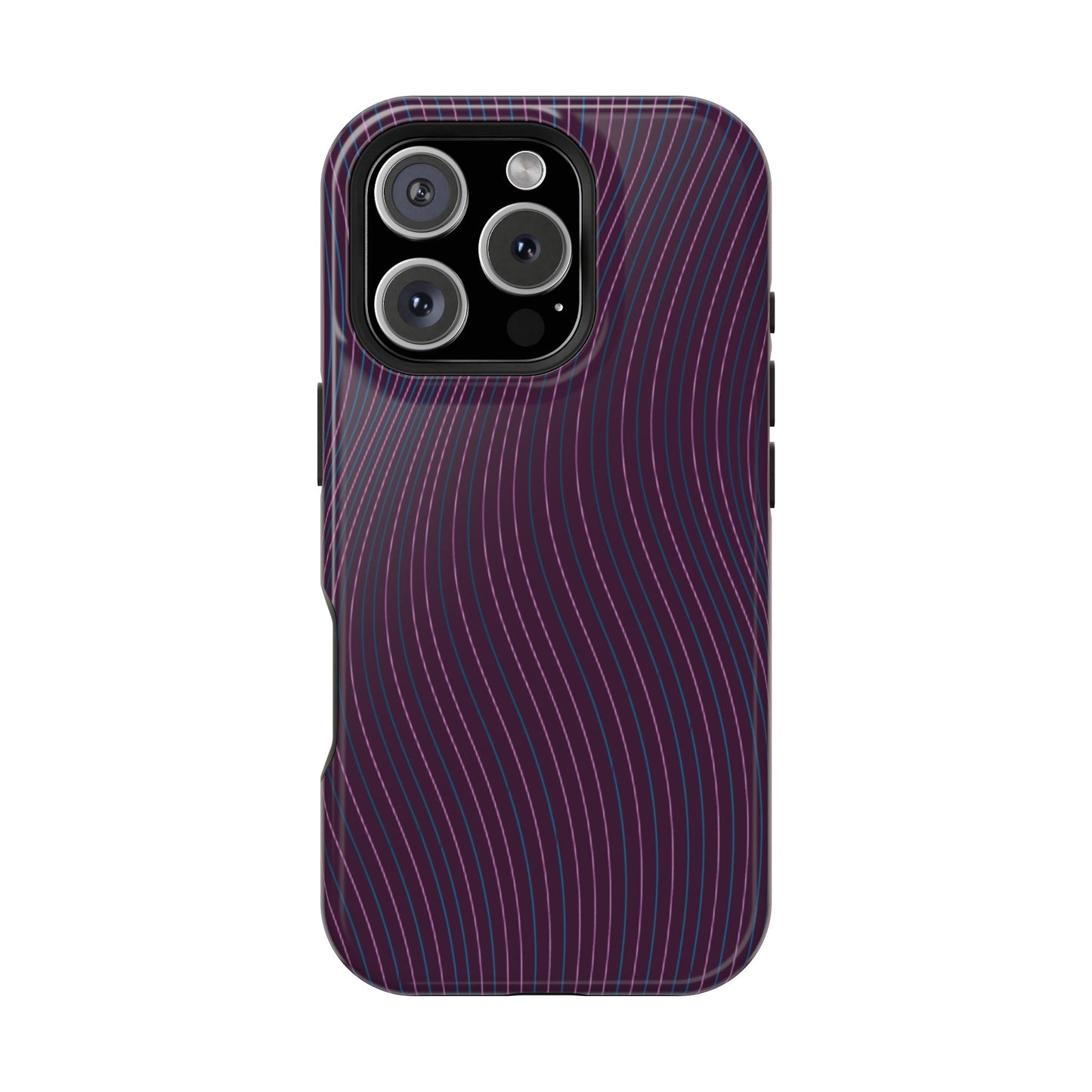 Purple Line Pattern Design - Iphone Magnetic Tough Case