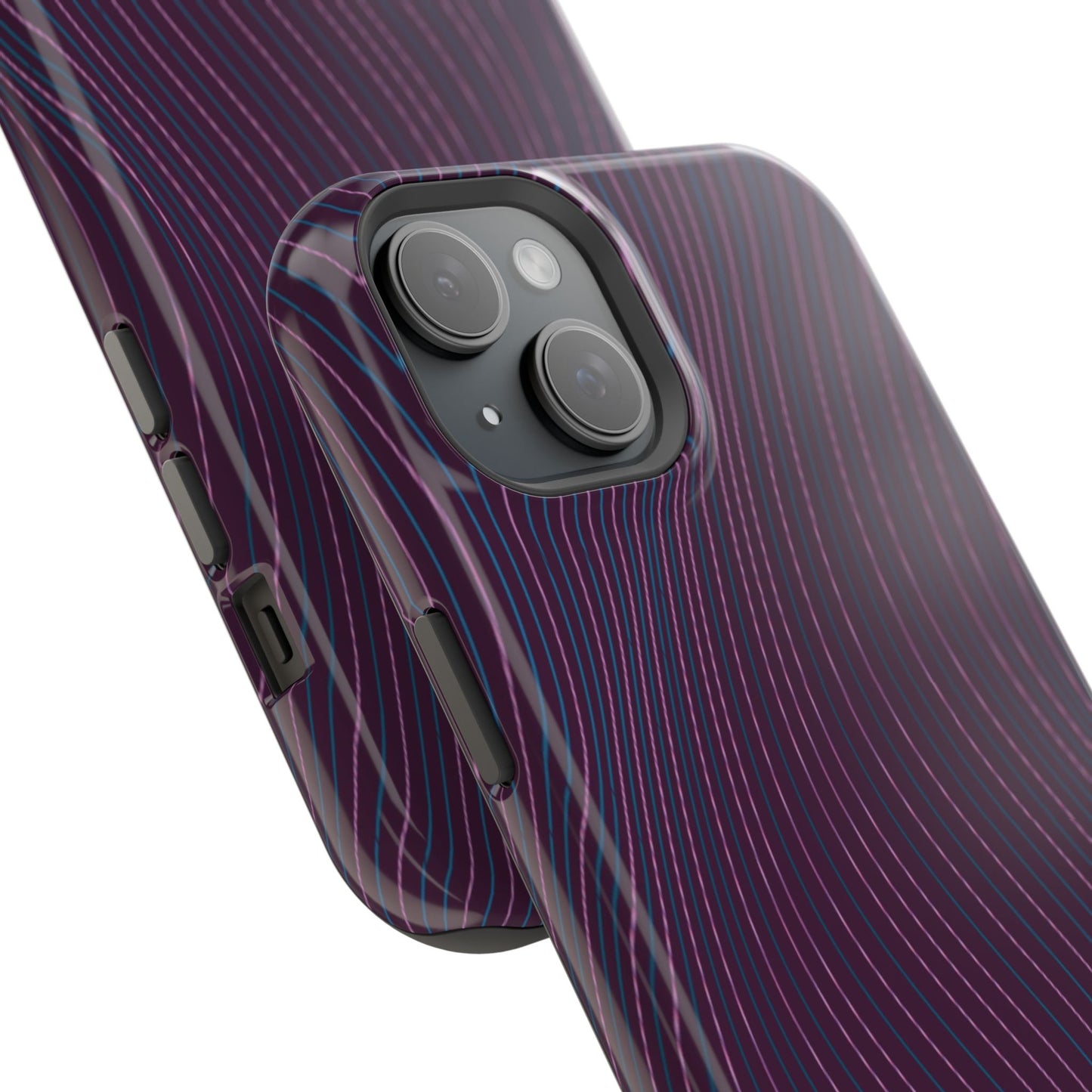 Purple Line Pattern Design - Iphone Magnetic Tough Case