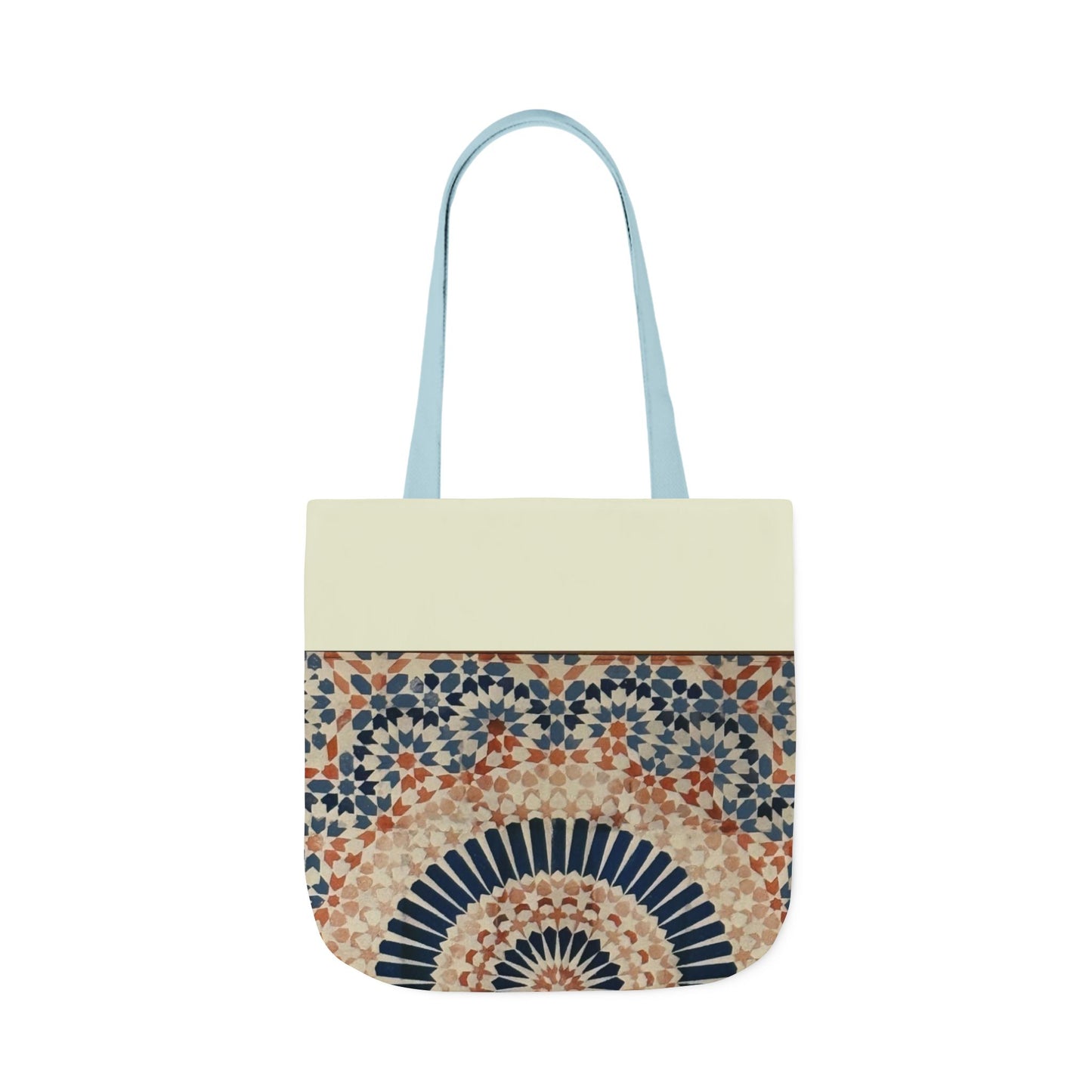 Moroccan Design Tote Bag, 3-Color Straps