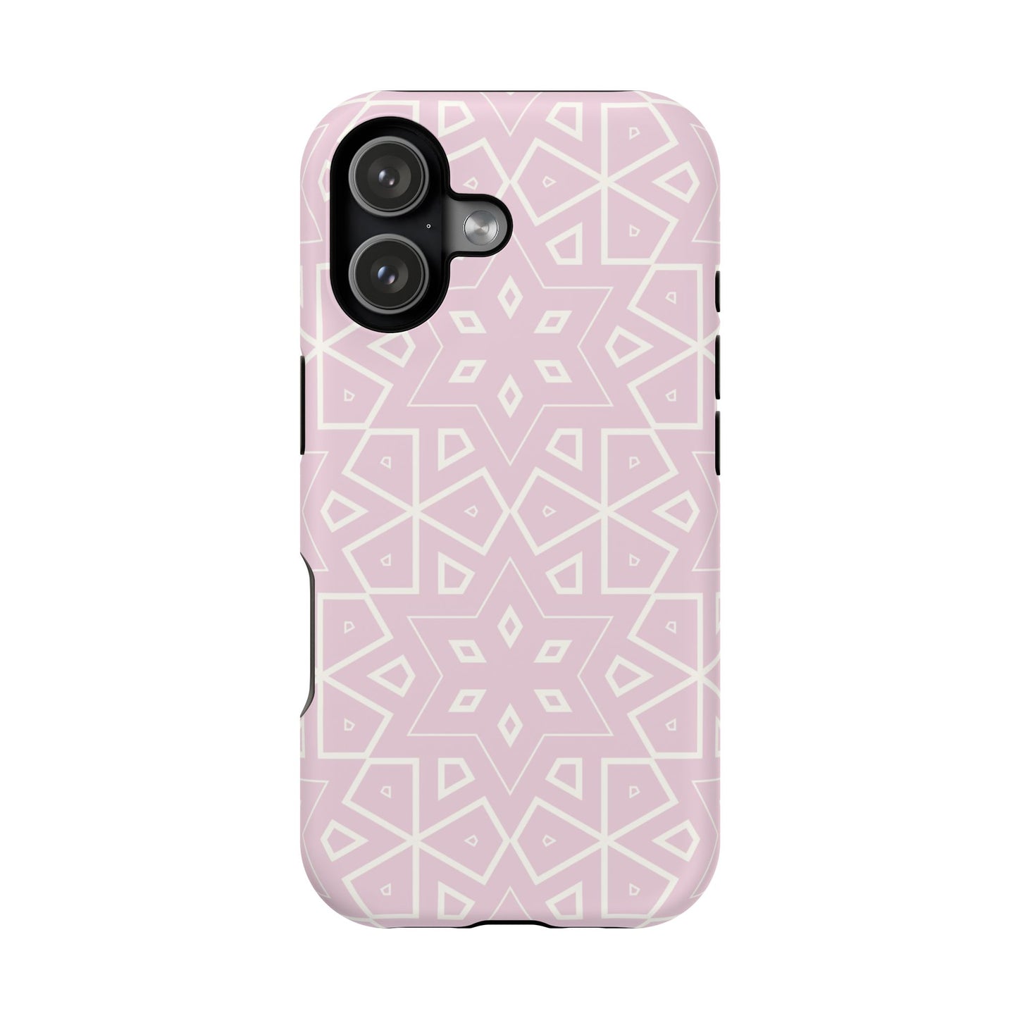 Pink and White Geometric Design Iphone Magnetic Tough Case