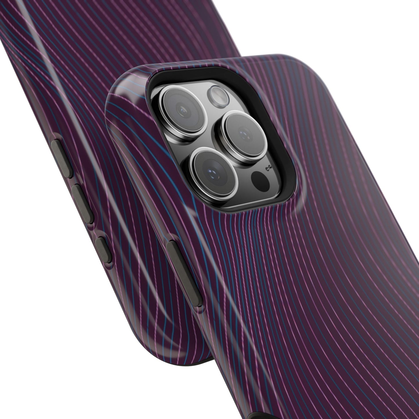 Purple Line Pattern Design - Iphone Magnetic Tough Case