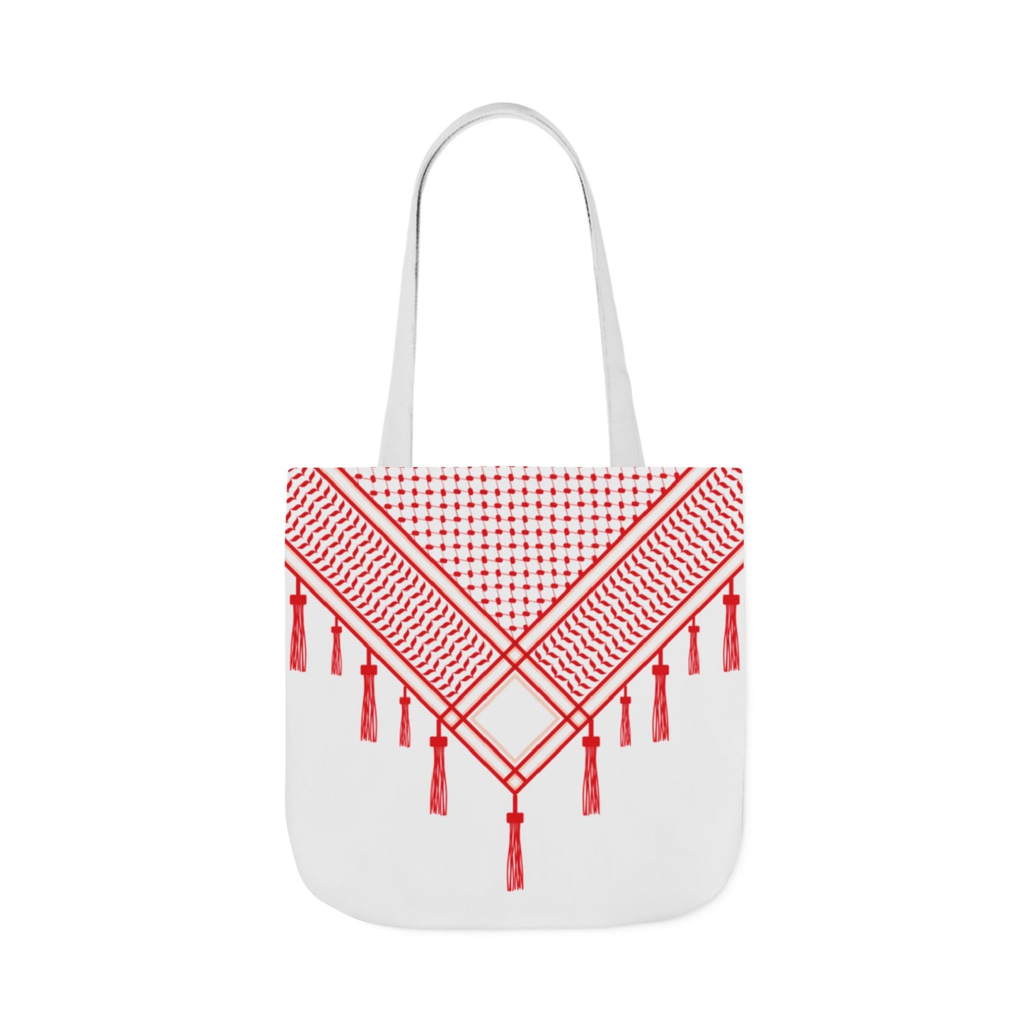 Red and White Shmagh Design Tote Bag