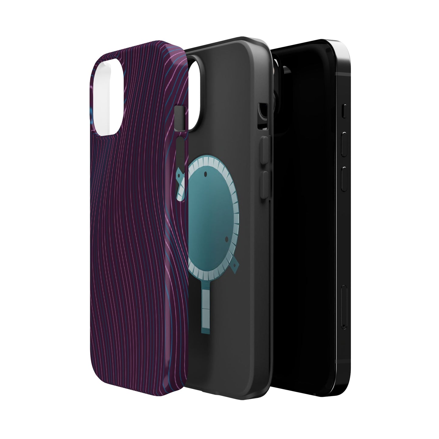 Purple Line Pattern Design - Iphone Magnetic Tough Case