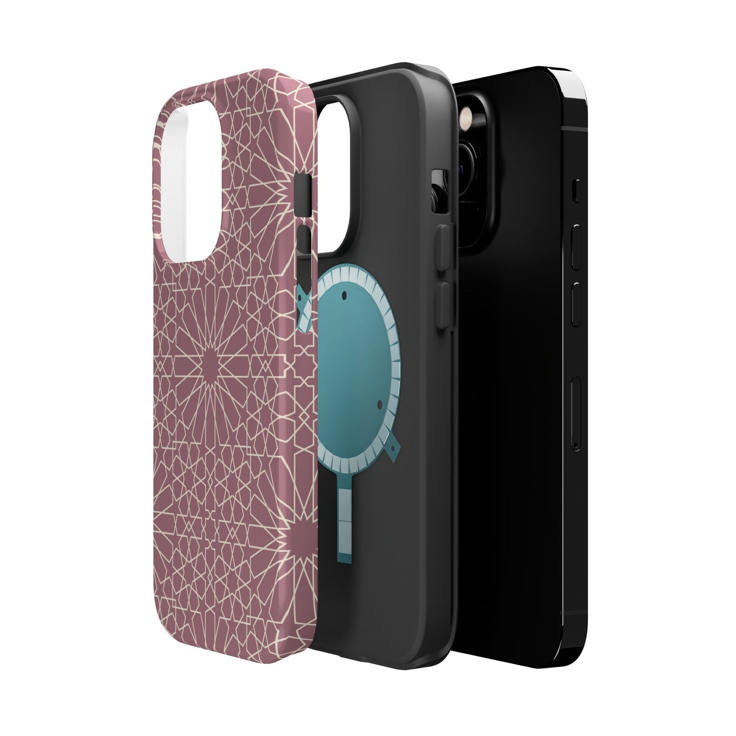 Pink Flower 🌸 Geometric Design Iphone Magnetic Tough Case