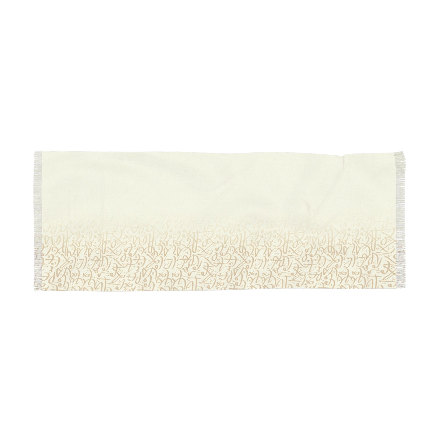 White and Gold Arabic Calligraphy Elegant Light Scarf - Perfect for All Seasons