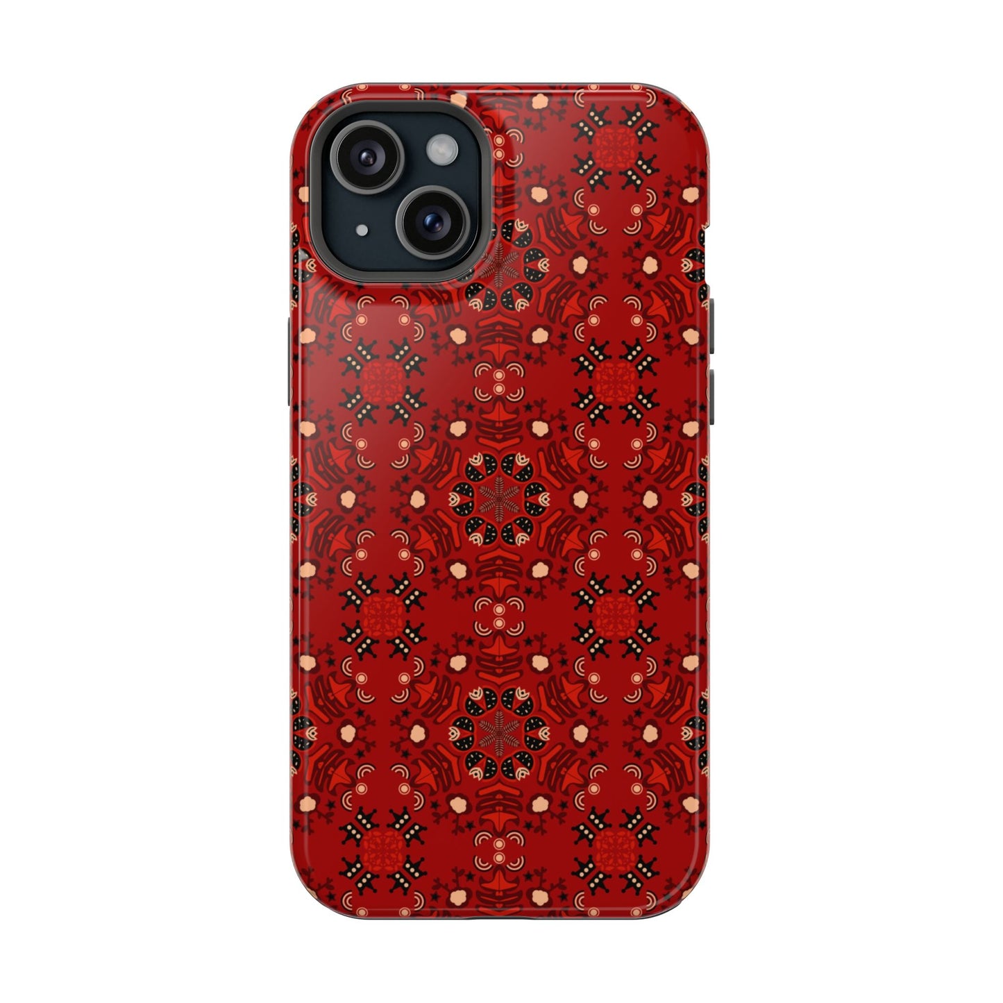 Red geometric Design - Iphone Magnetic Tough Case